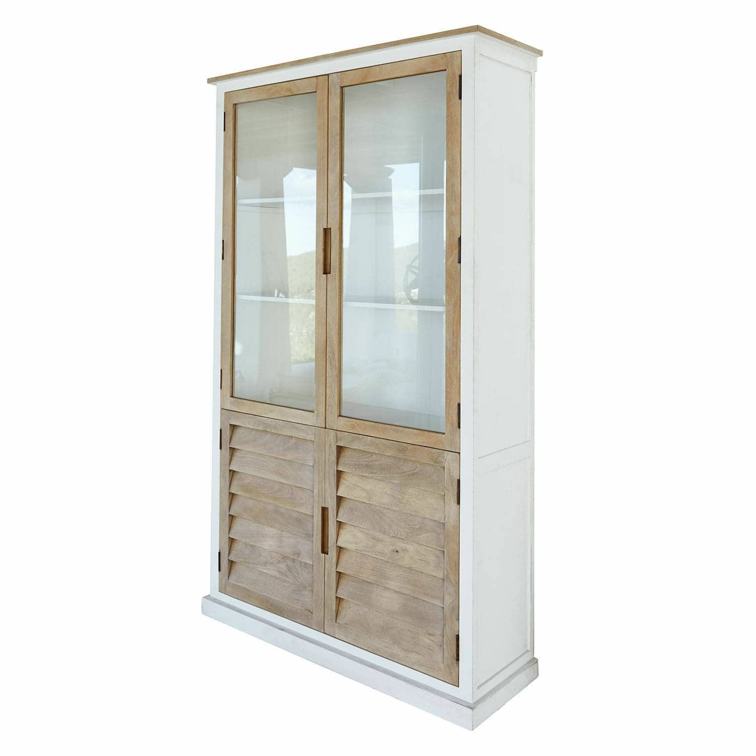 Mirabeau Glasvitrine Schrank Frapelle weiß/braun