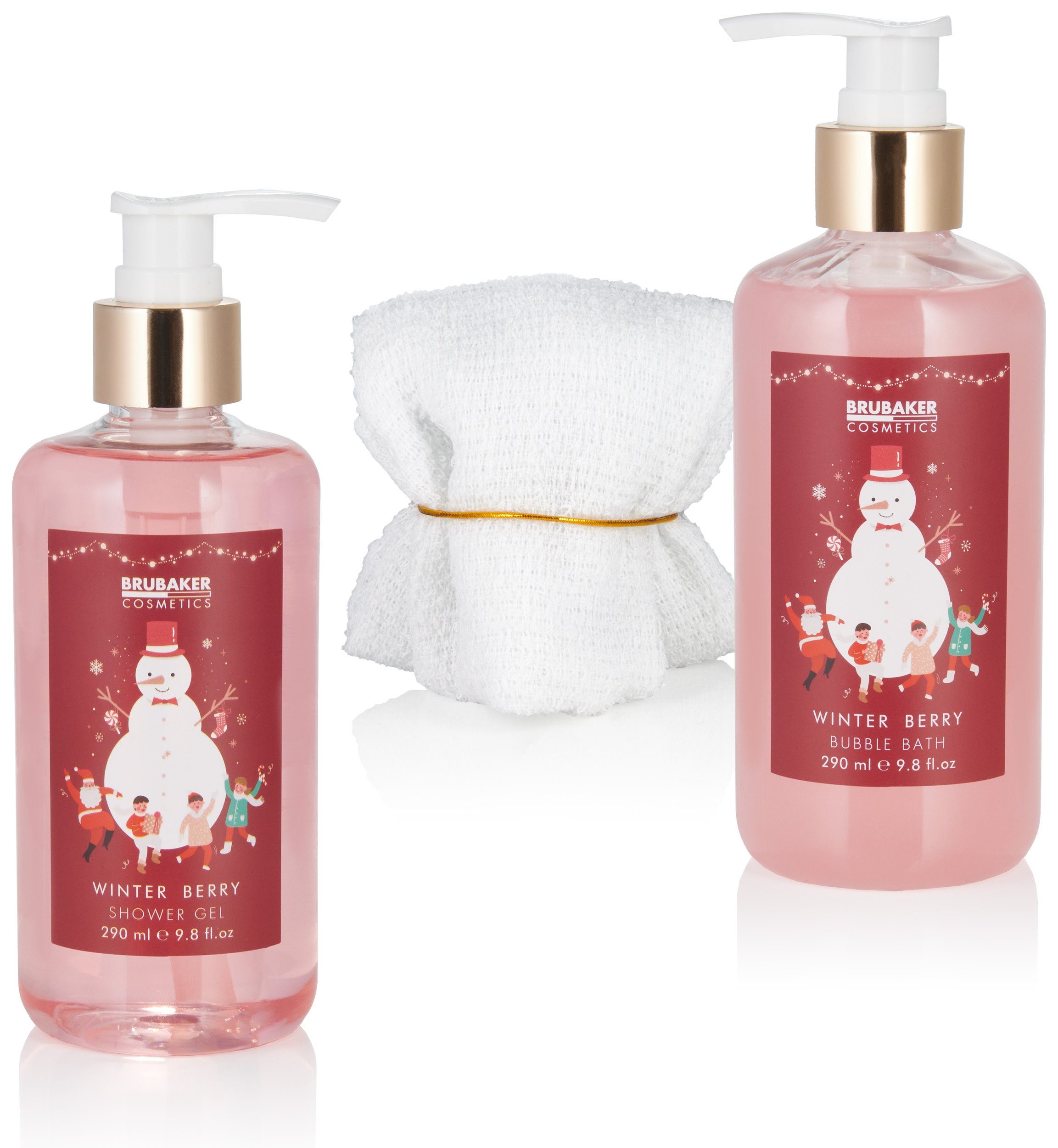 BRUBAKER Pflege-Geschenkset Dusch- und Badeset Weihnachten mit Winter Beeren Duft, 7-tlg., Frauen Geschenkset im weihnachtlichen Pflanzkasten, Damen Pflegeset