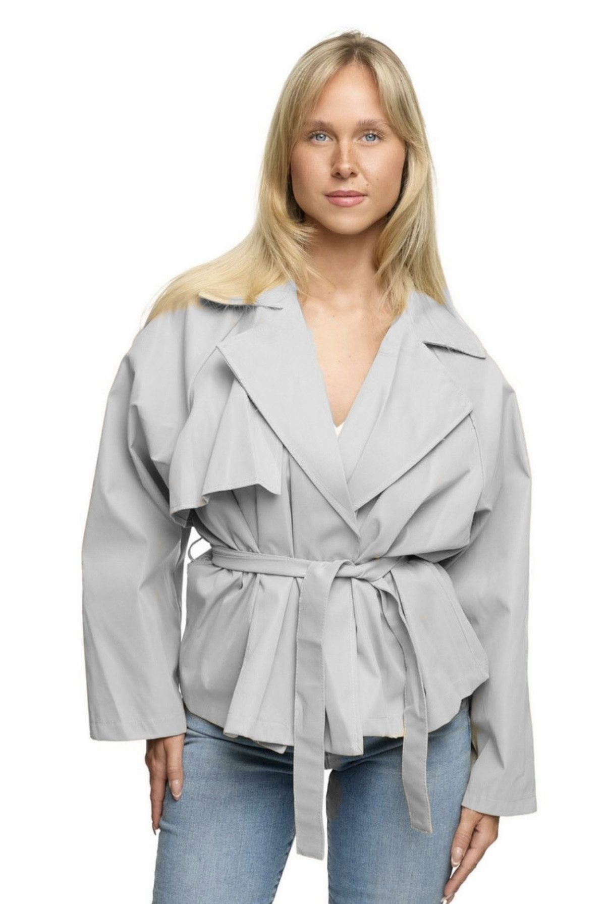 Worldclassca Trenchcoat Worldclassca TRENCHCOAT Crop Mantel Oversize mit Gü günstig online kaufen