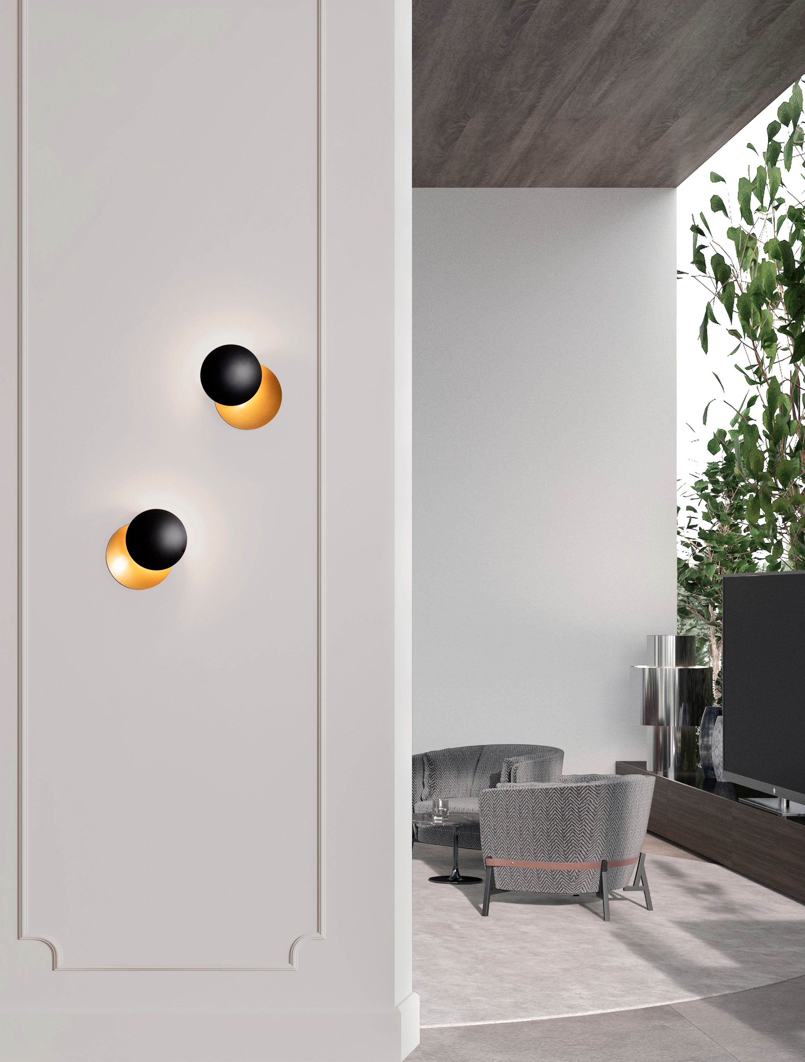 Nova Luce LED Wandleuchte SHELL, LED fest integriert, Warmweiß