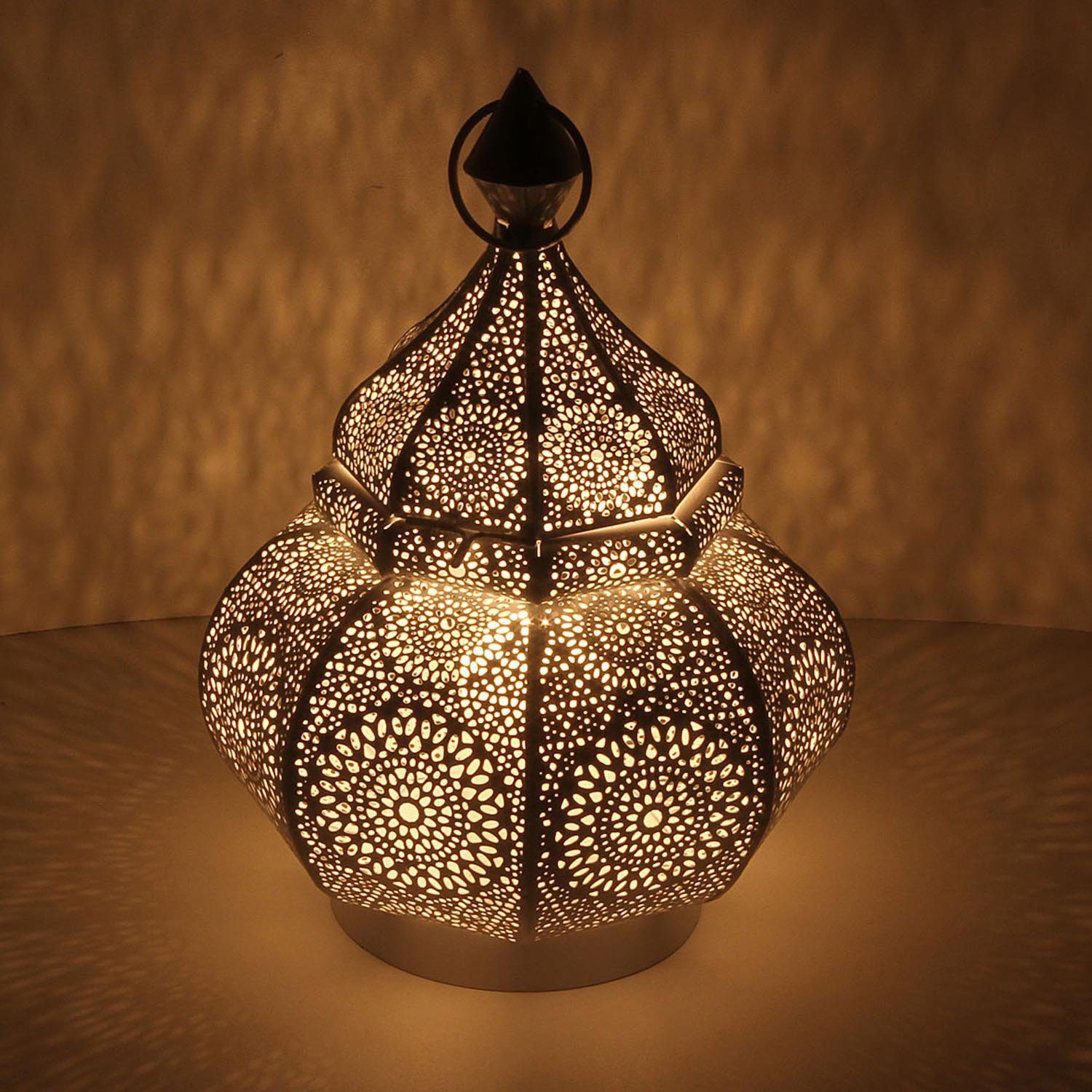 Casa Moro Bodenwindlicht Orientalische Laterne Abir Schwarz 30cm, Weihnachten Windlicht (1 St), Marokkanischer Eid Kerzenhalter, hängend oder stehend, handgefertigt