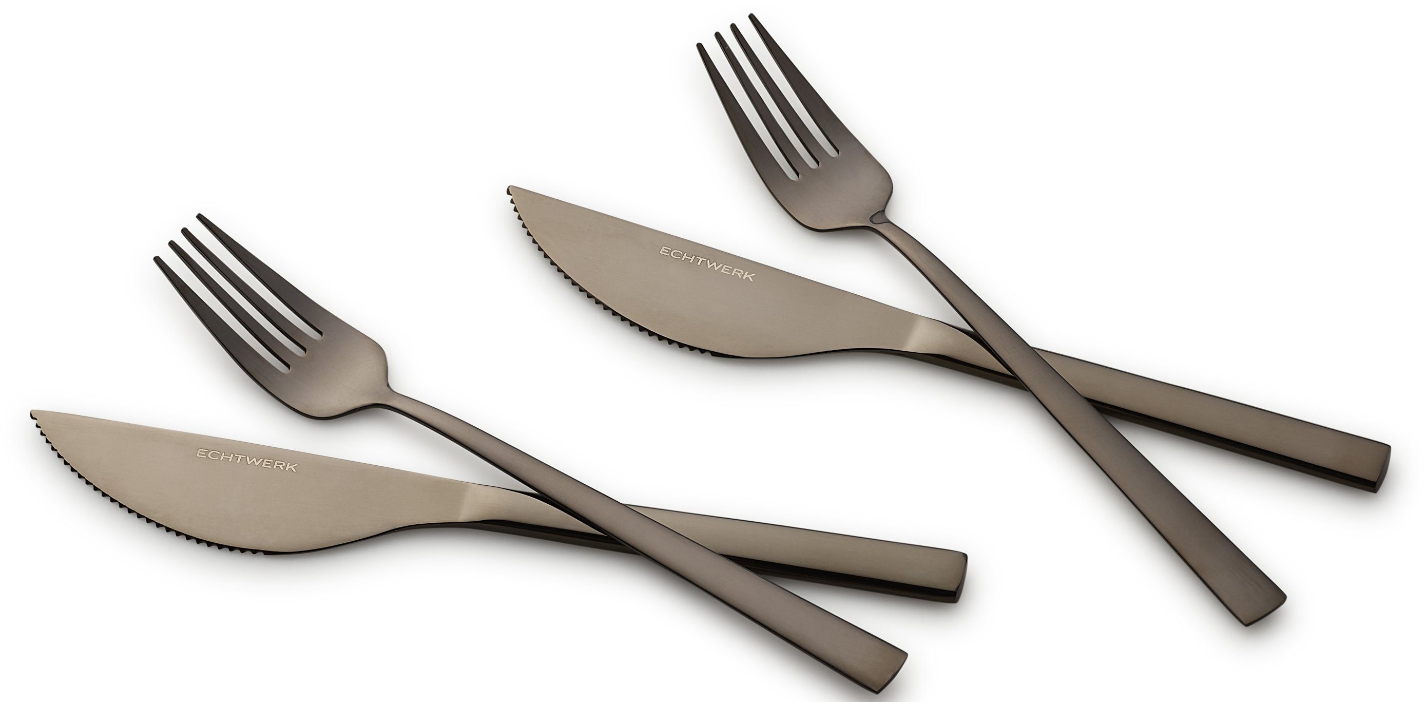 ECHTWERK Besteck-Set Angelini (4-tlg), 2 Personen, Chromnickelstahl 18/10, für Pizza, Quiche, Flammkuchen