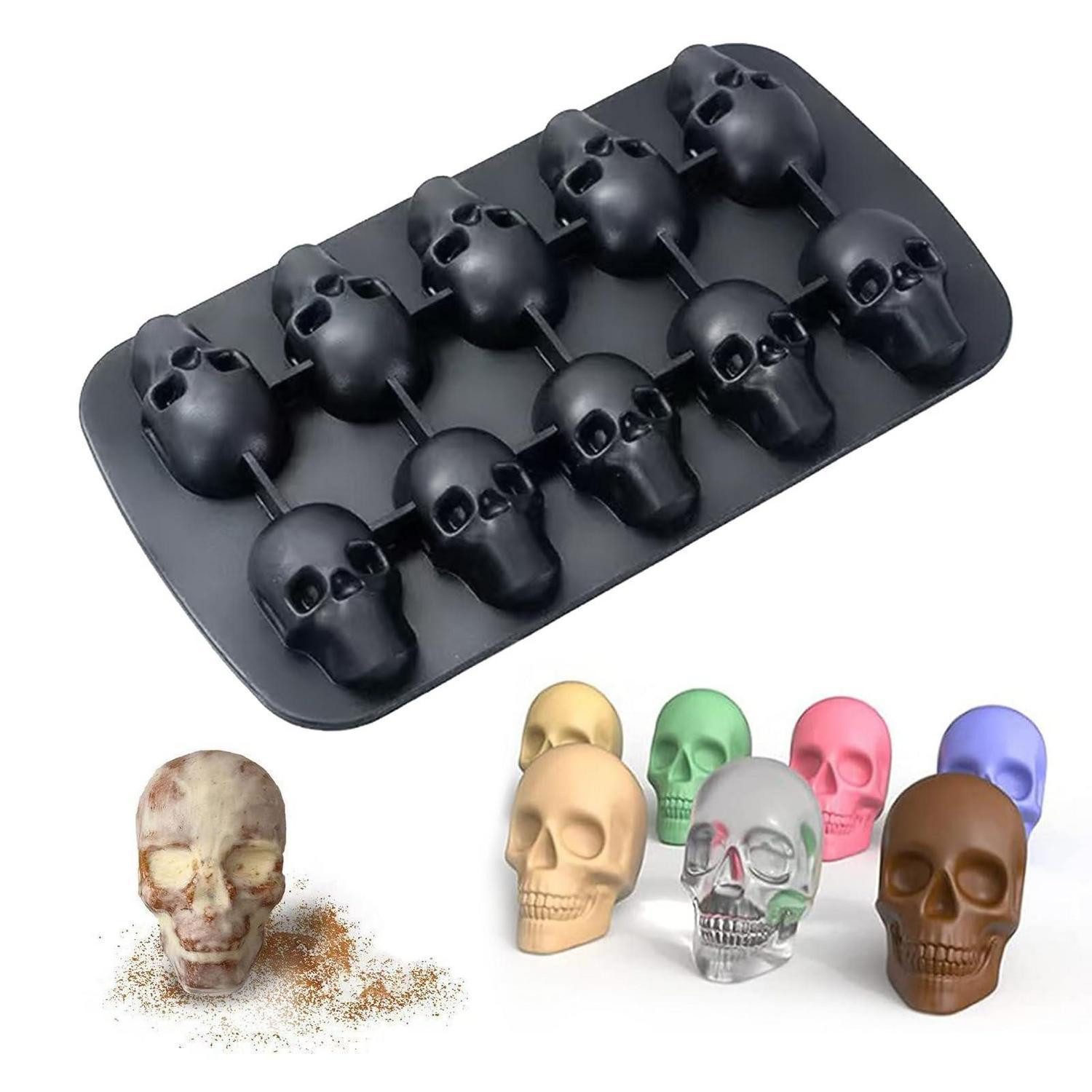LuxusKollektion Eiswürfelform Eiswürfelform Totenkopf Silikon 3D, (1-tlg)