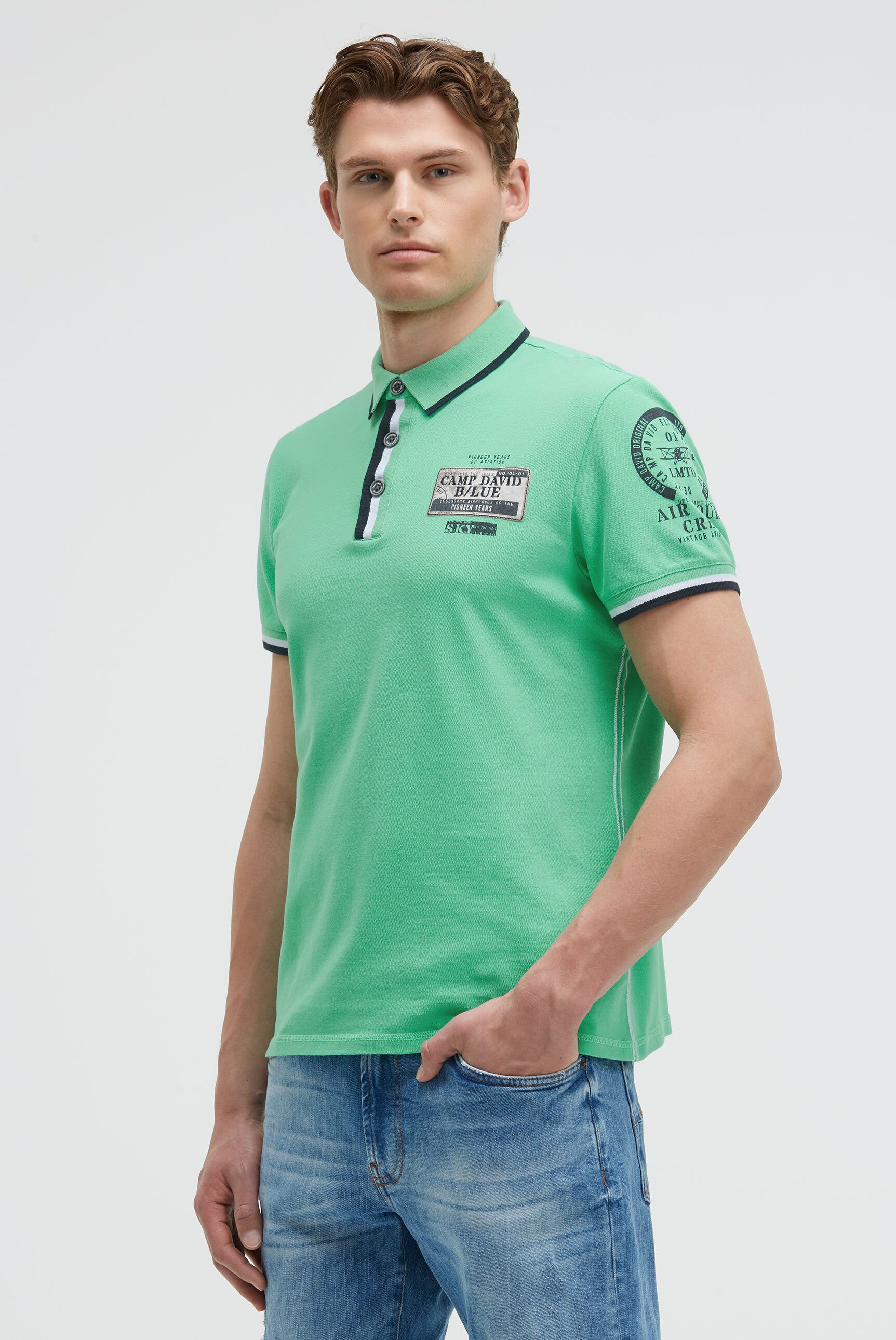 CAMP DAVID Poloshirt mit Kontrastnähten günstig online kaufen