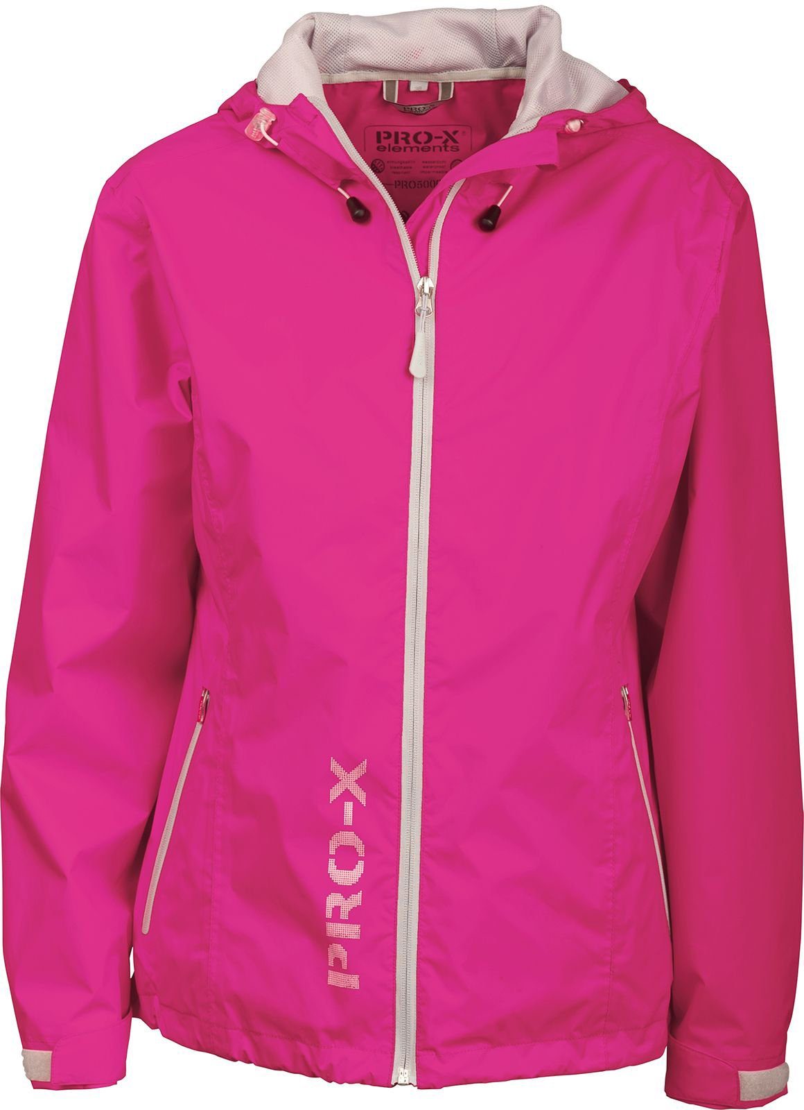 PRO-X ELEMENTS Regenjacke LADY FLASH integrierte Packtasche Neon Pink