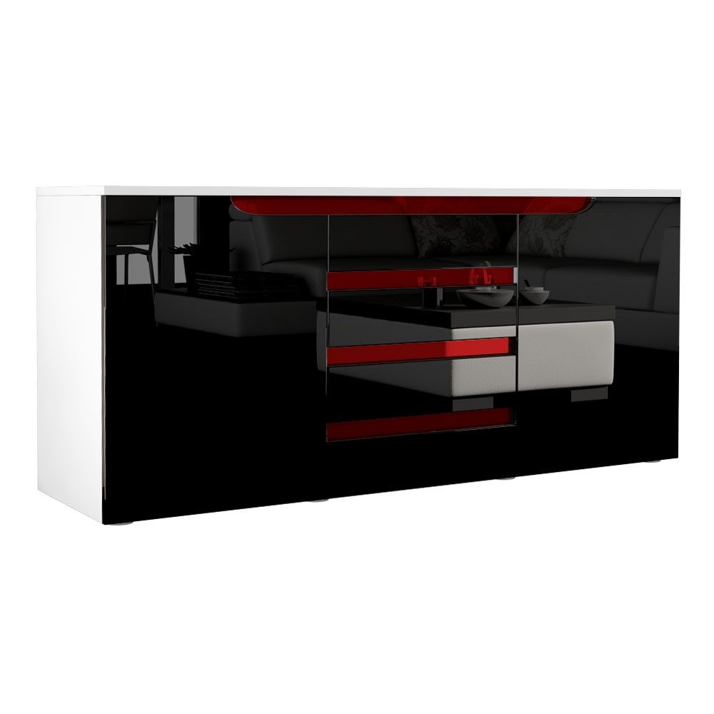 Vladon Sideboard Sintra V1 (Kommode, mit 2 Türen und 4 Schubladen), Weiß ma günstig online kaufen