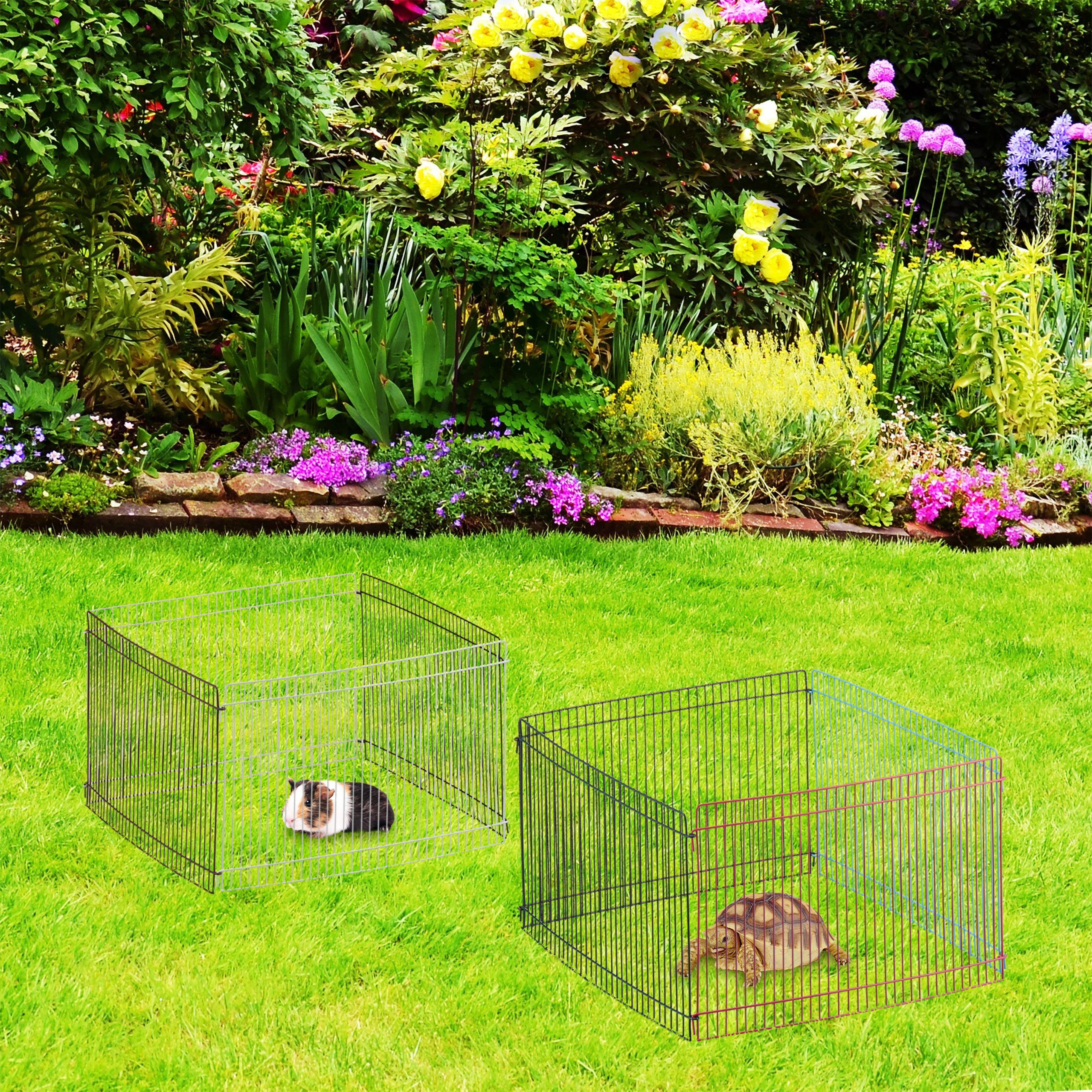 relaxdays Freigehege Freilaufgehege Kleintiere mehrfarbig