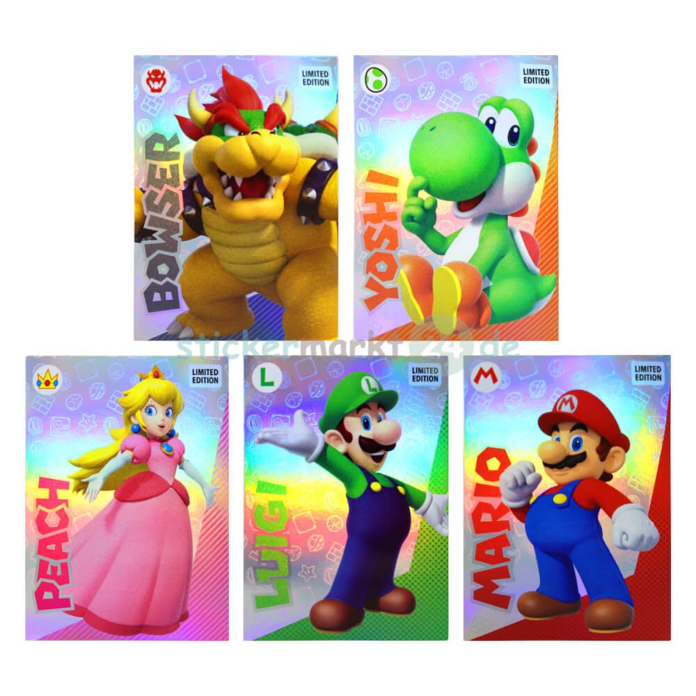 Panini Sticker Panini Super Mario Sticker - Play Time - Limited Edition Card - Bowser, (Set), Mario