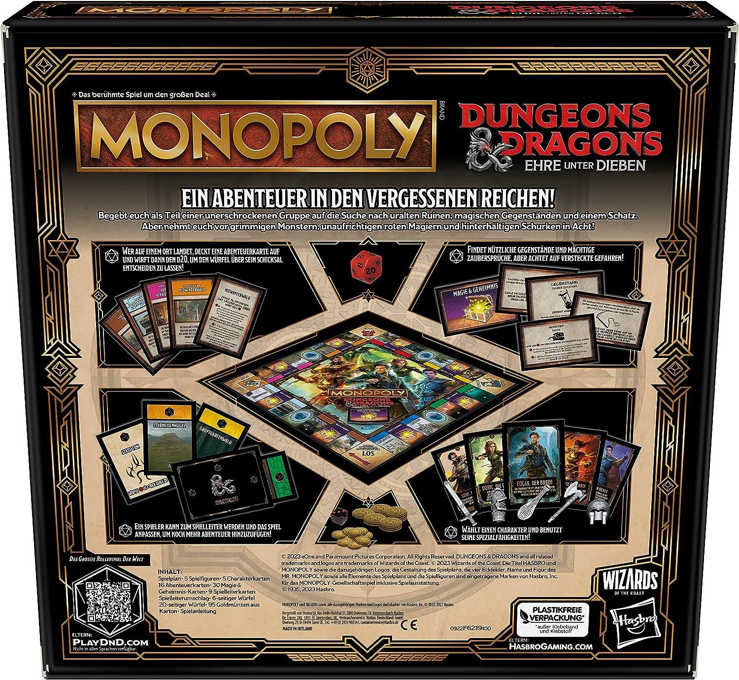 Dungeons Spiel, Dieben unter Dragons: Monopoly Hasbro and Brettspiel Ehre