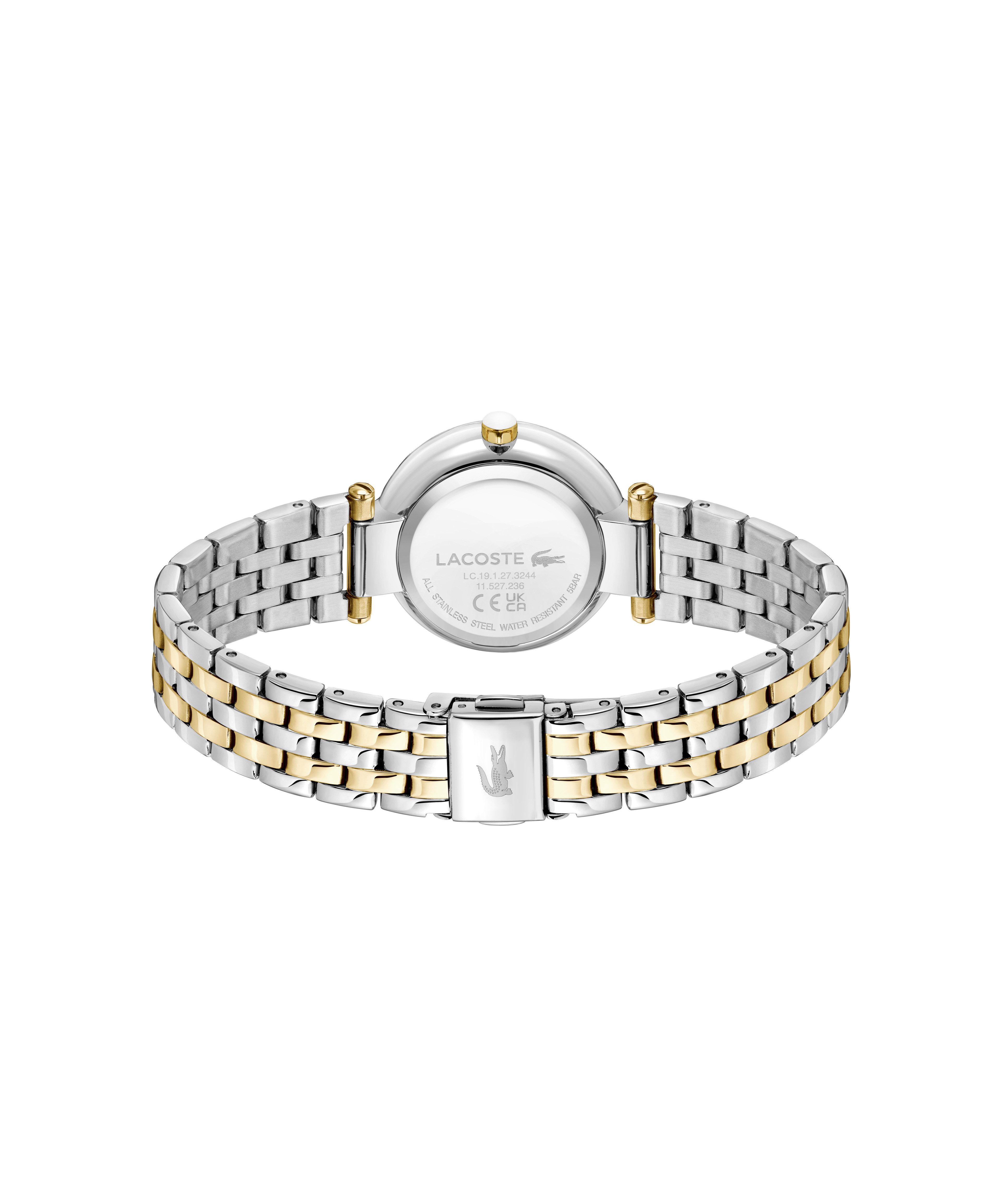 Lacoste Quarzuhr ORBA 2001449, Armbanduhr, Damenuhr, Edelstahlarmband, analog, Glaskristalle