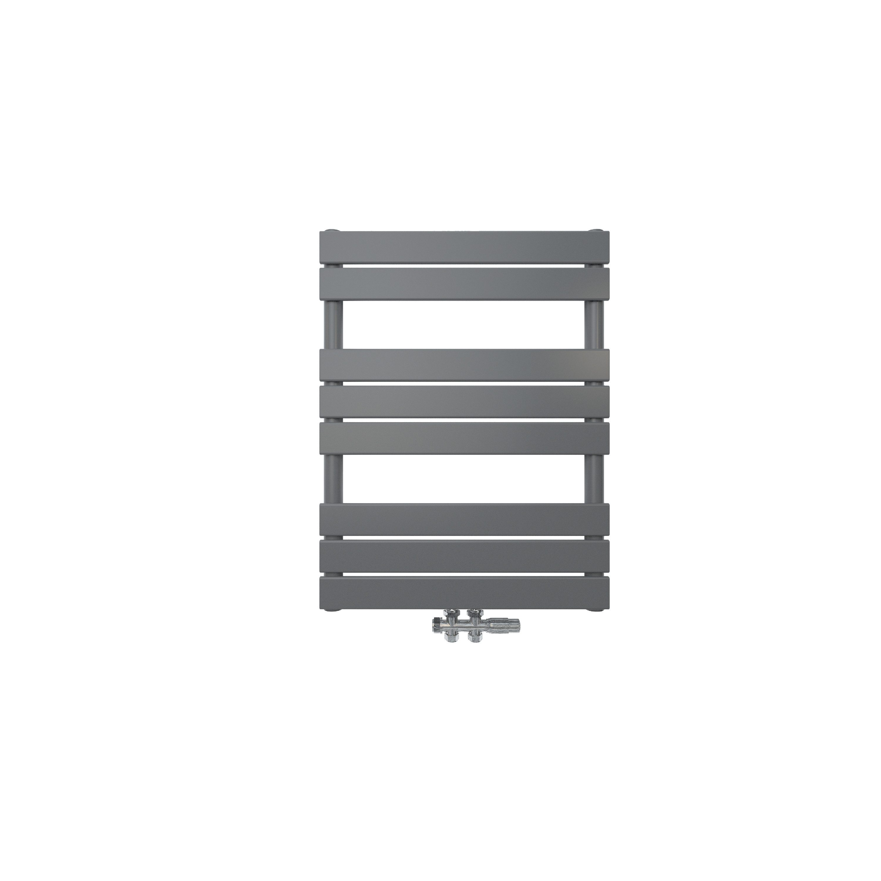 duschspa Badheizkörper Heizkörper Handtuchwärmer Handtuchtrockner Weiß/Anthrazit, Mittelanschluss oval/paneel