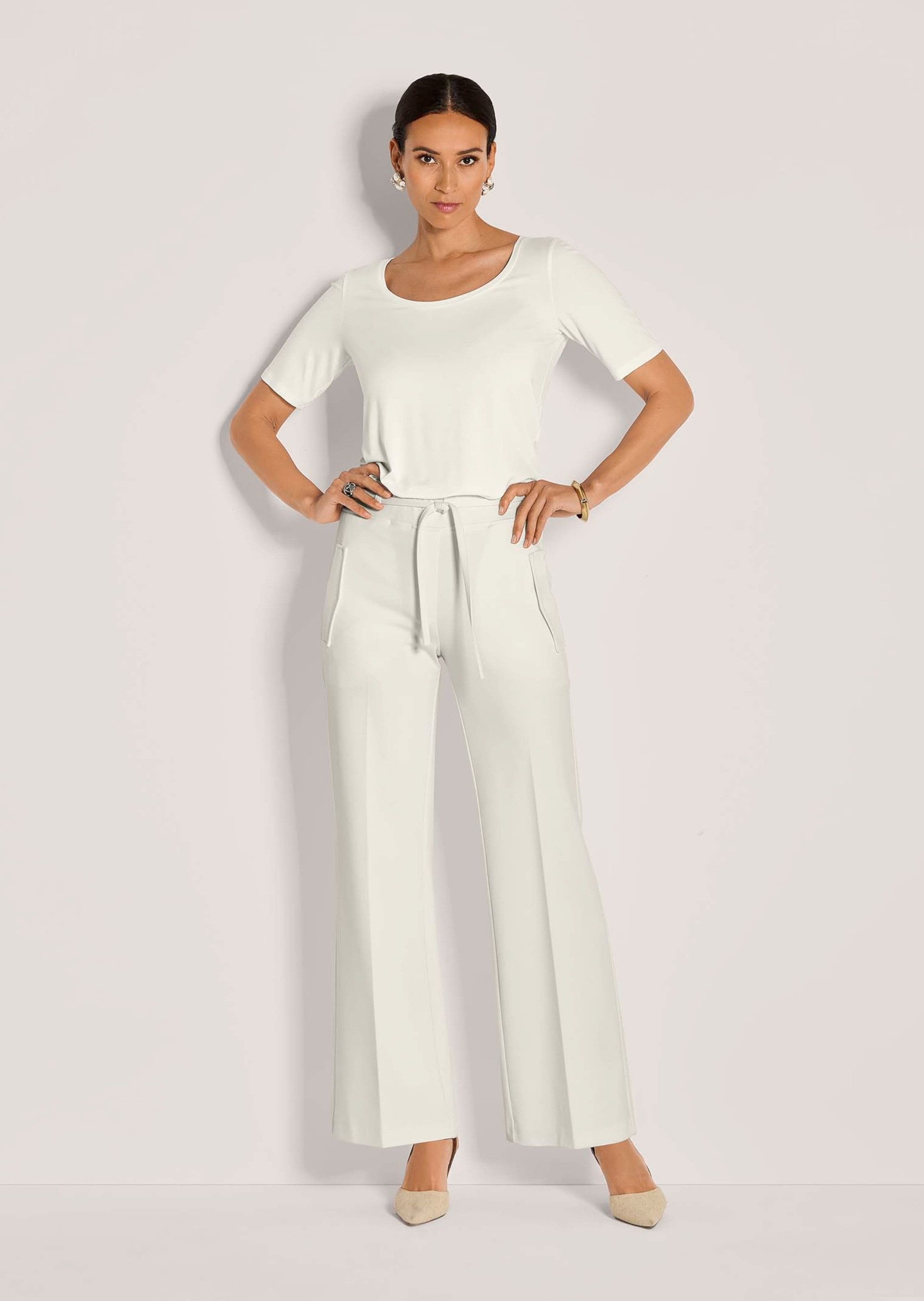 MADELEINE Jerseyhose Kurzgröße: Weite Jersey-Hose mit Bundfalten Stoffhose günstig online kaufen