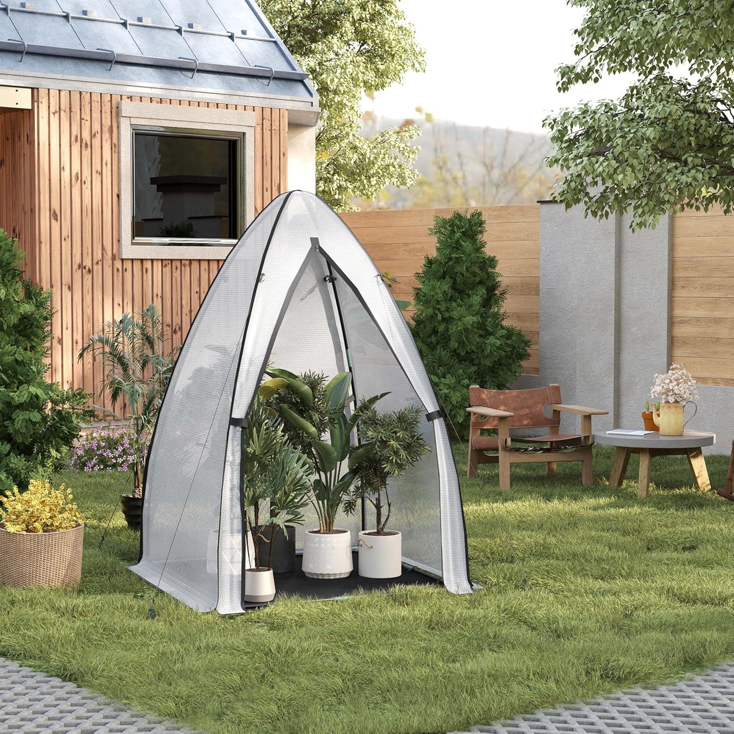 Woltu Gewächshaus, 120x180 cm, Tomatengewächshaus halbtransparent, Luftpols günstig online kaufen