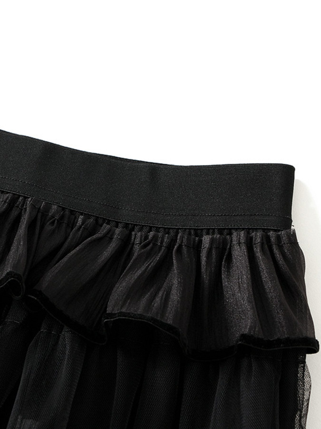 DEBAIJIA Meshrock Damen Frühling High Waist Herbst geschichteter Tüll-Tortenrock