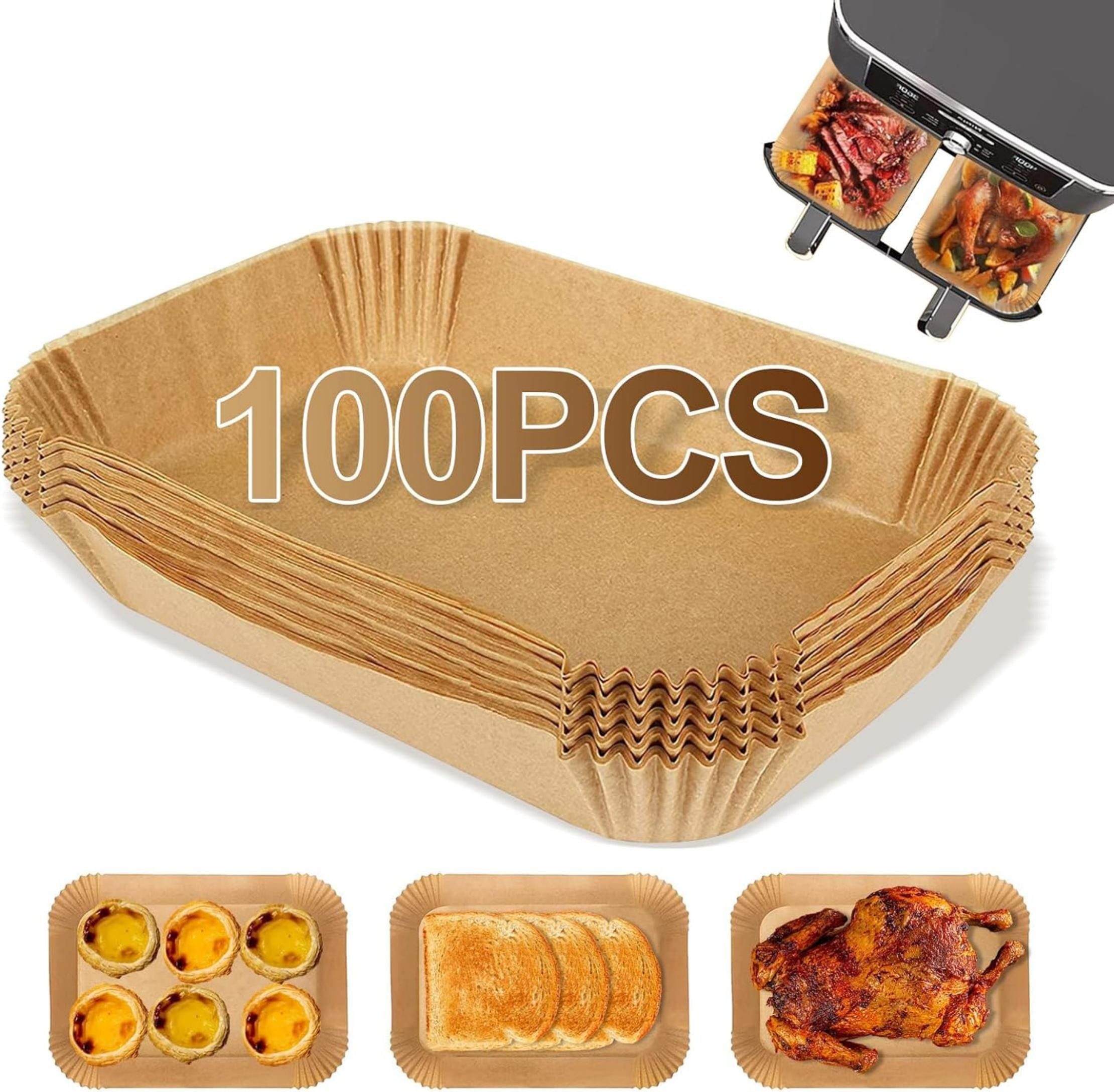 Venkuber Backpapier 100 Stück Backpapier Airfryer, Backpapier für Heißluftfritteuse