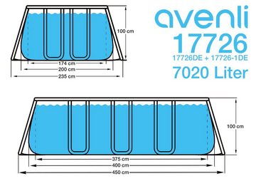 Avenli Framepool Avenli Frame Rectangular Pool 400 x 200 x 100 cm (Stahlrahmenpool), Auch als Ersatzpool geeignet