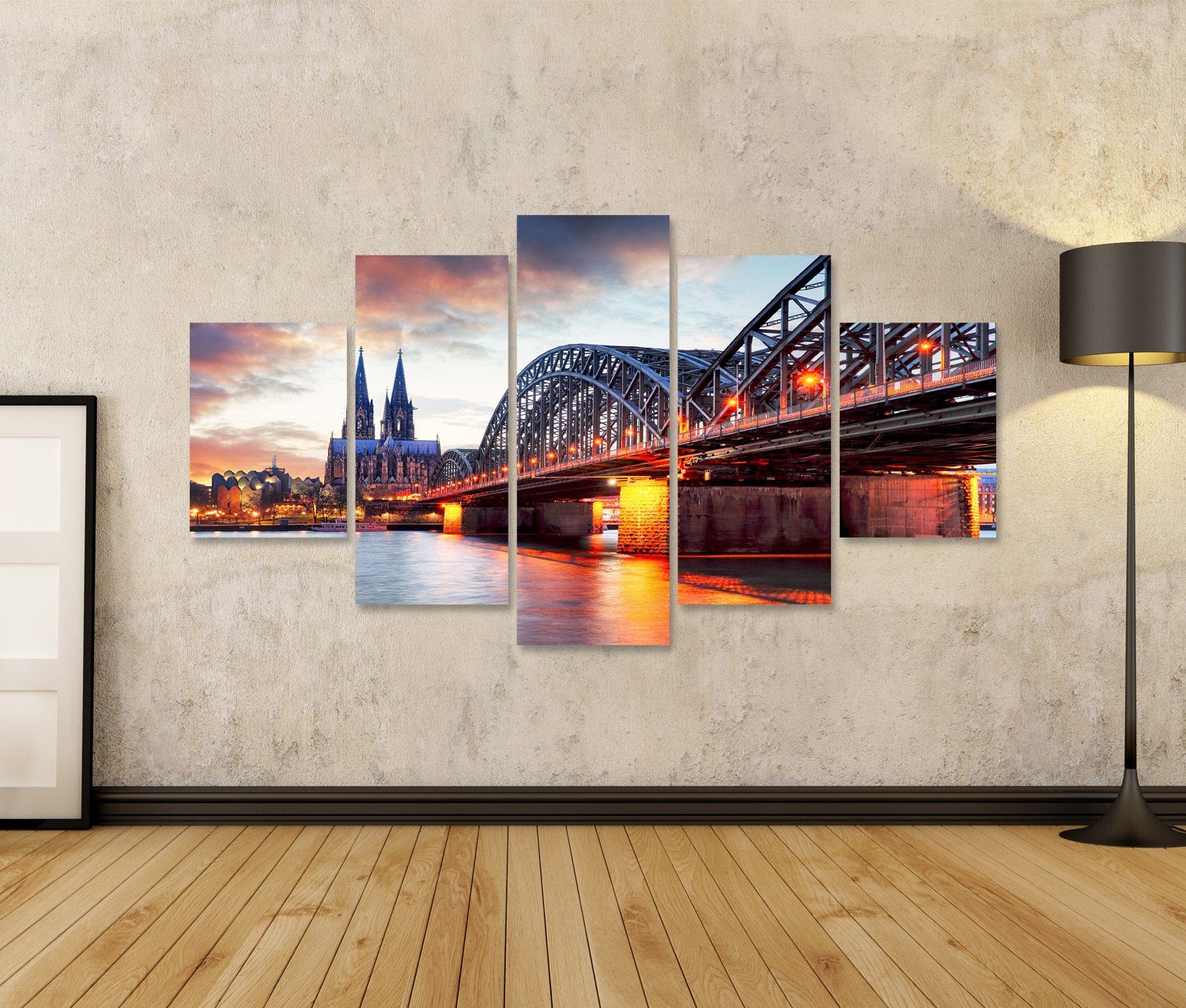 islandburner Leinwandbild Bild auf Leinwand Kölner Dom Hohenzollern Brücke günstig online kaufen