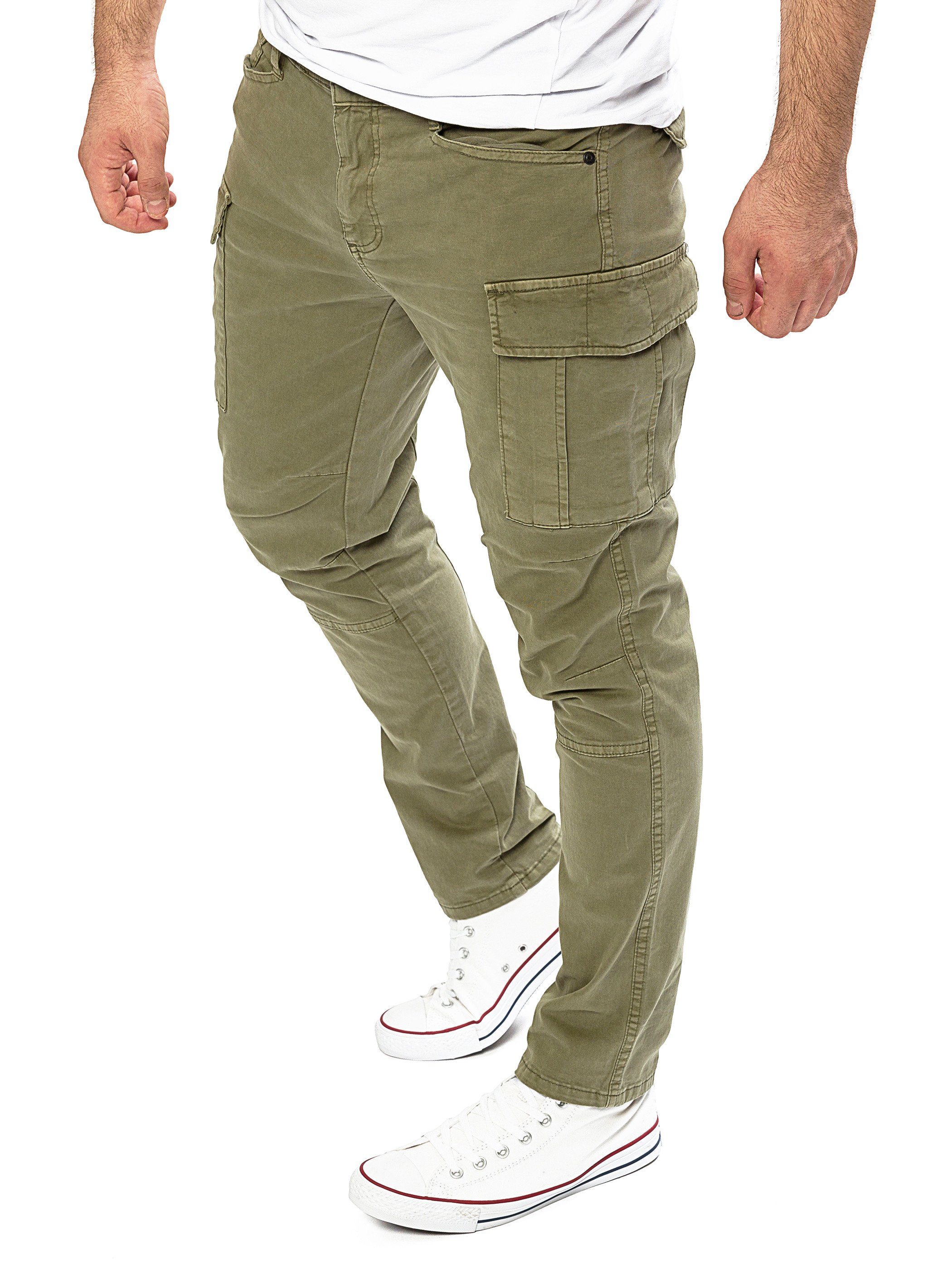 aufgesetzten Cargo Grün 170517) Chino Green Cargohose Yazubi Cargotaschen Jayden (Dusky (1-tlg) mit