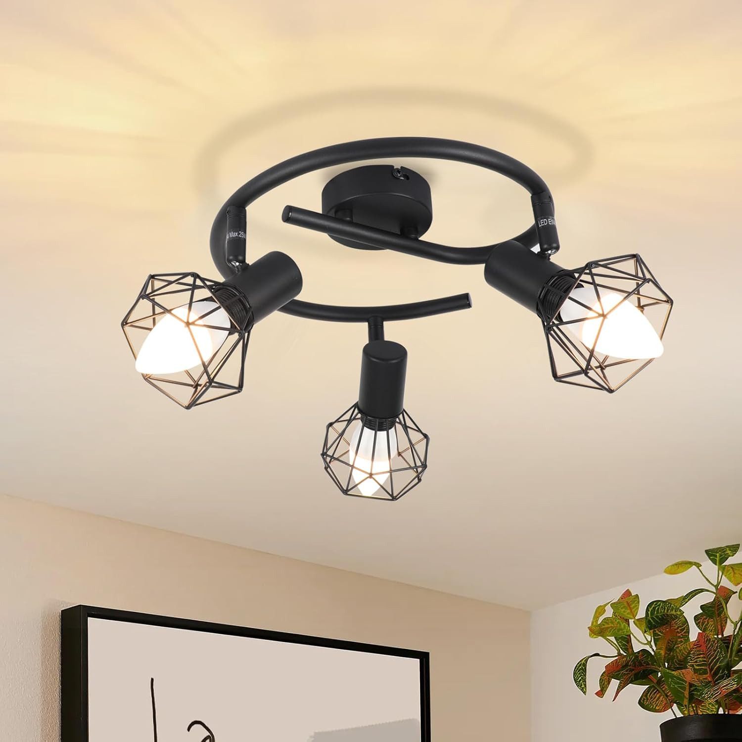 Nettlife Deckenstrahler Deckenstrahler 3 Flammig Rund Deckenspots, 350° Dre günstig online kaufen