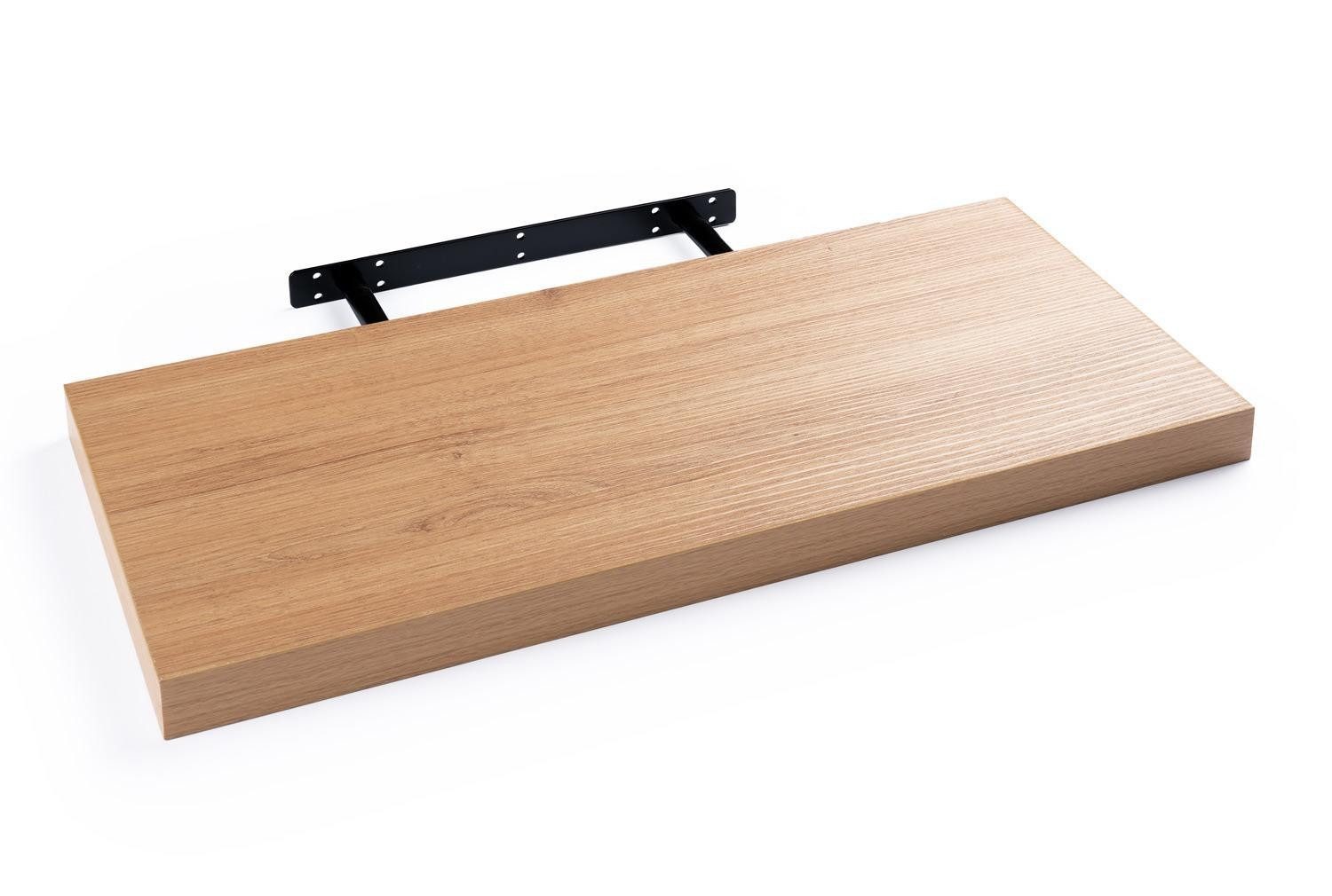 Home4You Wandboard MIKI, B 60 x H 23,5 cm, Wildeichedekor, MDF, PVC, 1-tlg., 1 Ablagefläche