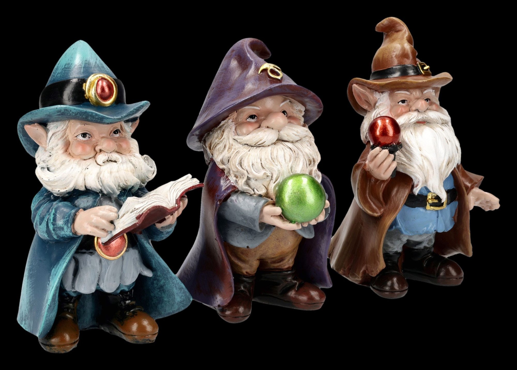 Figuren Shop GmbH Fantasy-Figur Magier Figuren – Elfen Zauberer Set Fantasy Deko Statue 3er Set