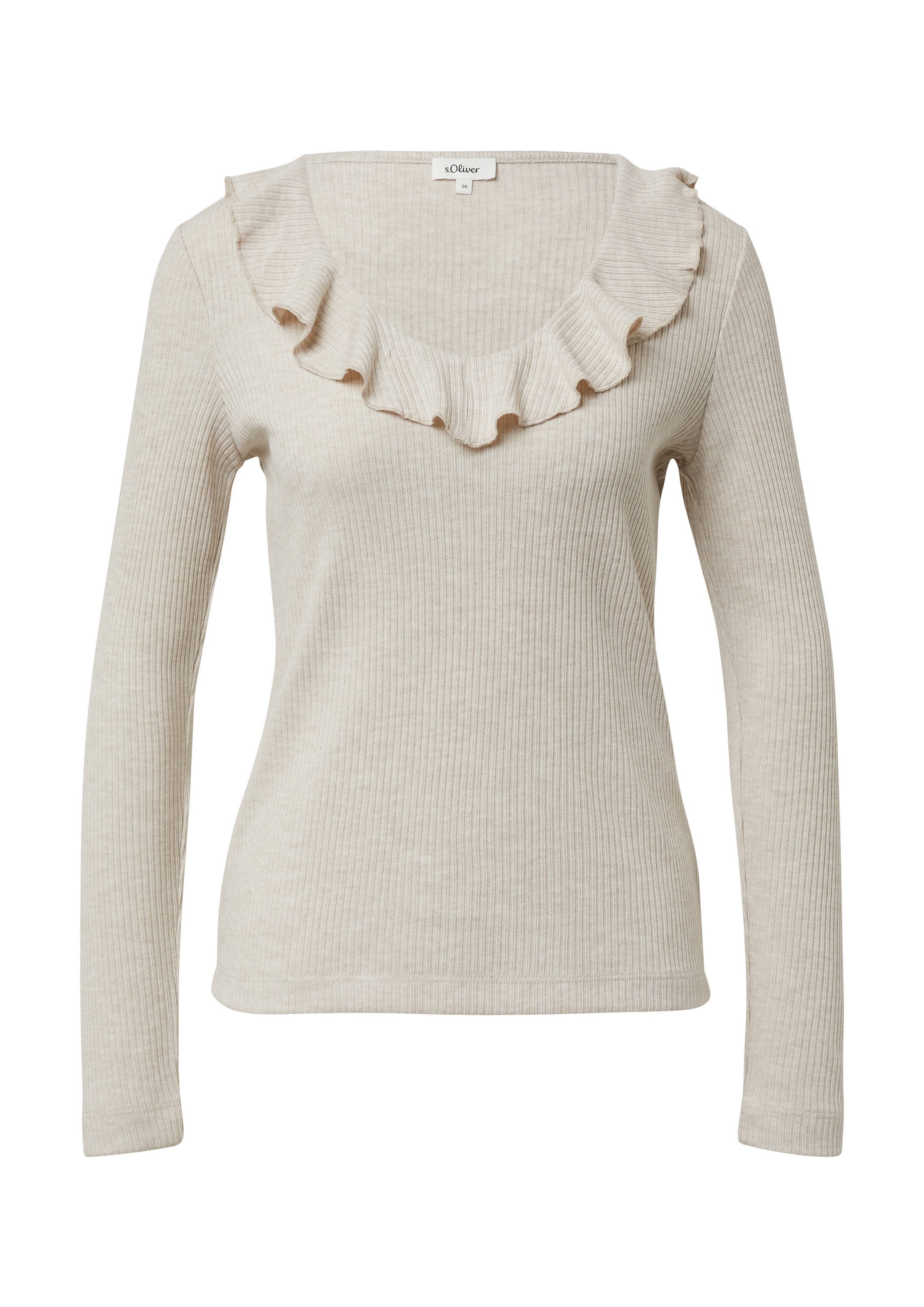 s.Oliver Langarmshirt T-Shirt Strick-Shirt im Slim günstig online kaufen