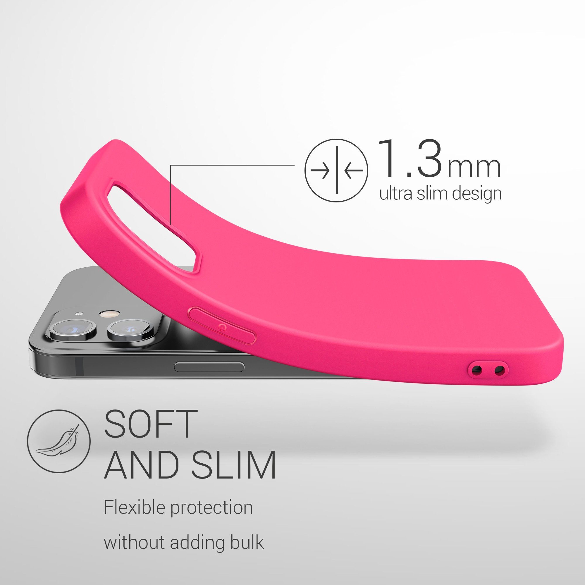 kwmobile Handyhülle Hülle für Apple iPhone 12 mini, Hülle Silikon - Soft Handyhülle - Handy Case Cover