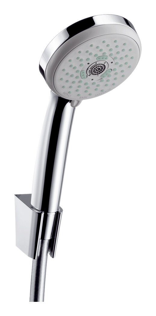 Croma 100, mit Croma 100 100 mm Handbrause - Multi Brauseschlauch Chrom Brauseset / hansgrohe 1250