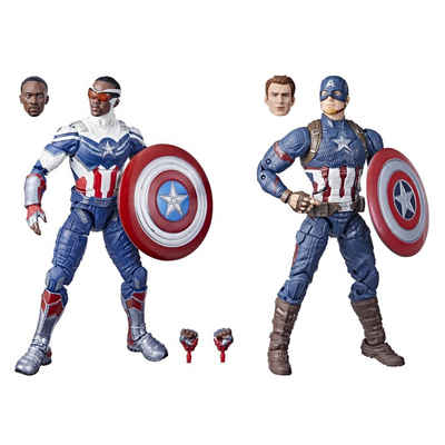 Hasbro Actionfigur »Marvel Legends Series - CAPTAIN AMERICA Sam Wilson & Steve Rogers - 2 Pack«, (Set, 2 Spielfiguren & viel Zubehör)