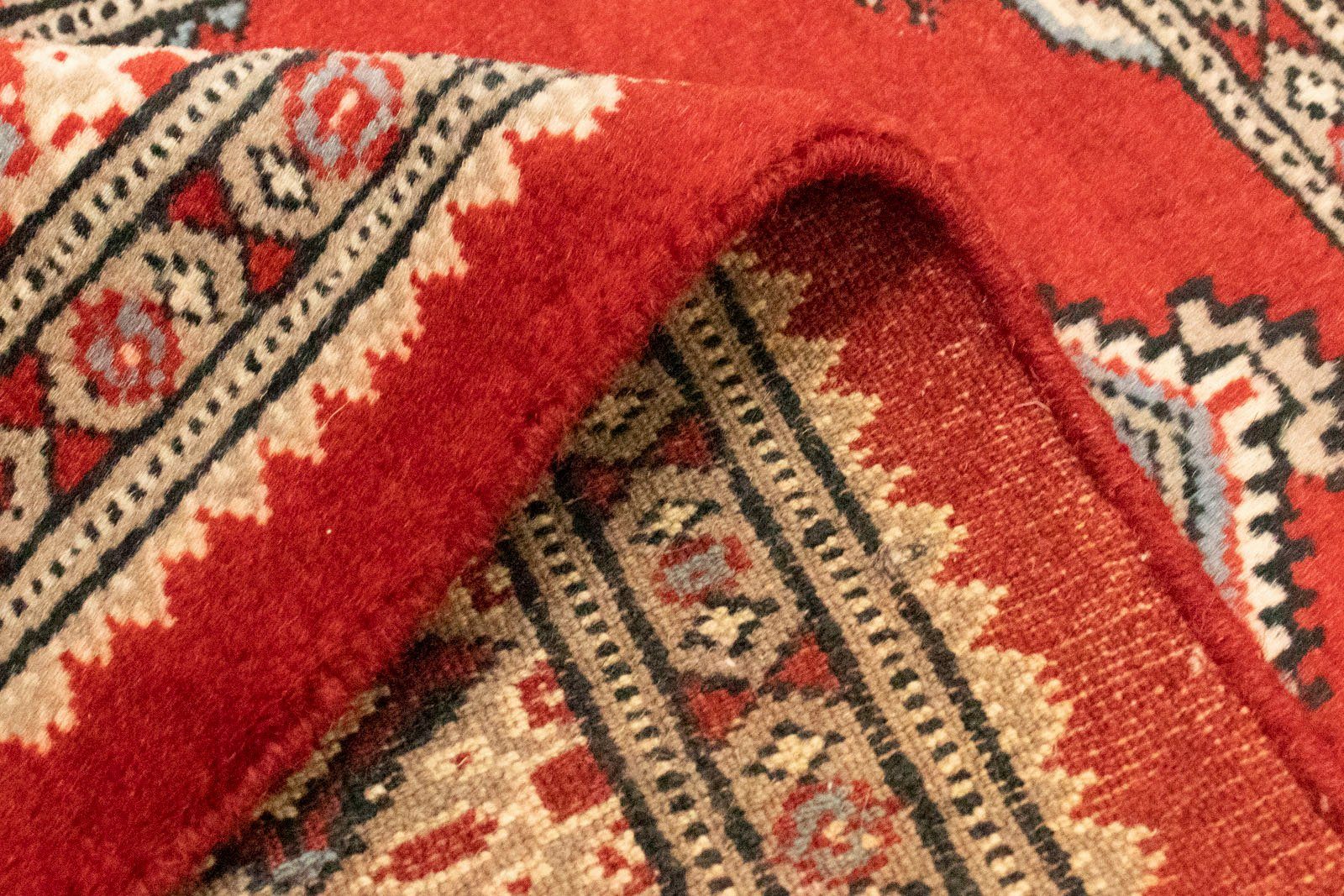 rechteckig, morgenland, Teppich handgeknüpft 8 mm Buchara rot, Höhe: Wollteppich