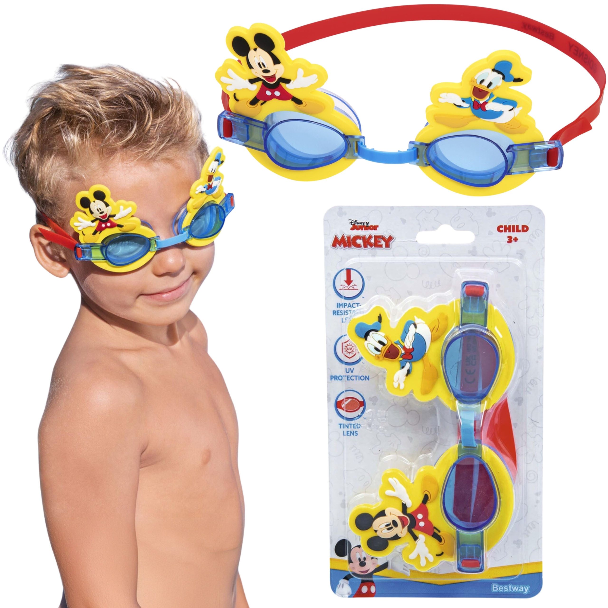 Disney Schwimmbrille DISNEY Mickey Mouse UV-Schwimmbrille für Kinder, Jungen