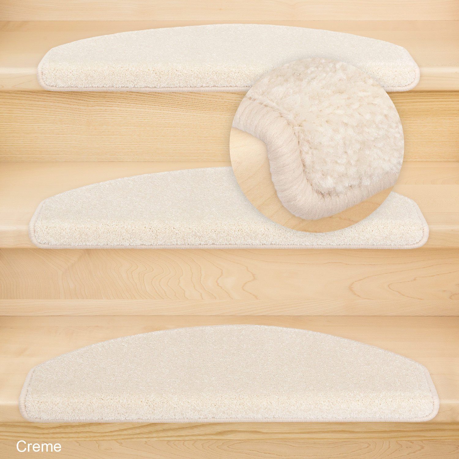 Metzker® Stufenmatte Stufenmatte Fuerth Halbrund Creme 1 Stück, halbrund, H günstig online kaufen