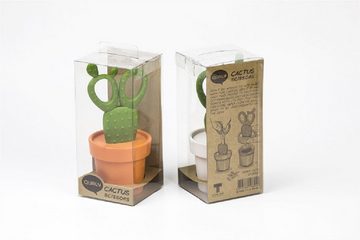 Qualy Design Papierscheren Kaktus Schere im Topf Cactus Scissors, (Büro Organizer, Kunststoff, Edelstahl), ca. 7 x 7 x 15 cm