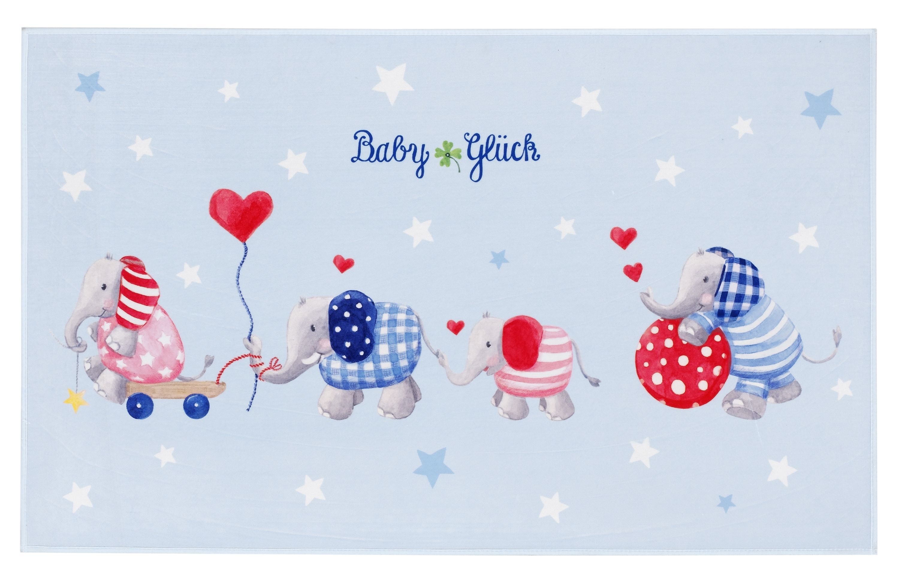 Babyglück Kinderteppich Baby Glück blau 100x160cm, rechteckig