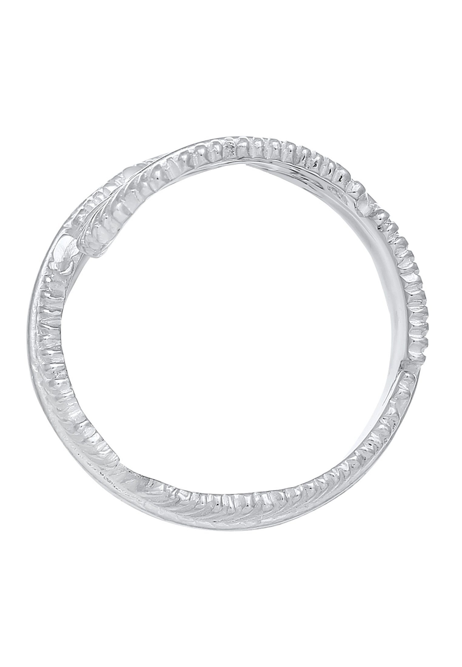 Elli Fingerring Offen mit Feder Design 925 Silber