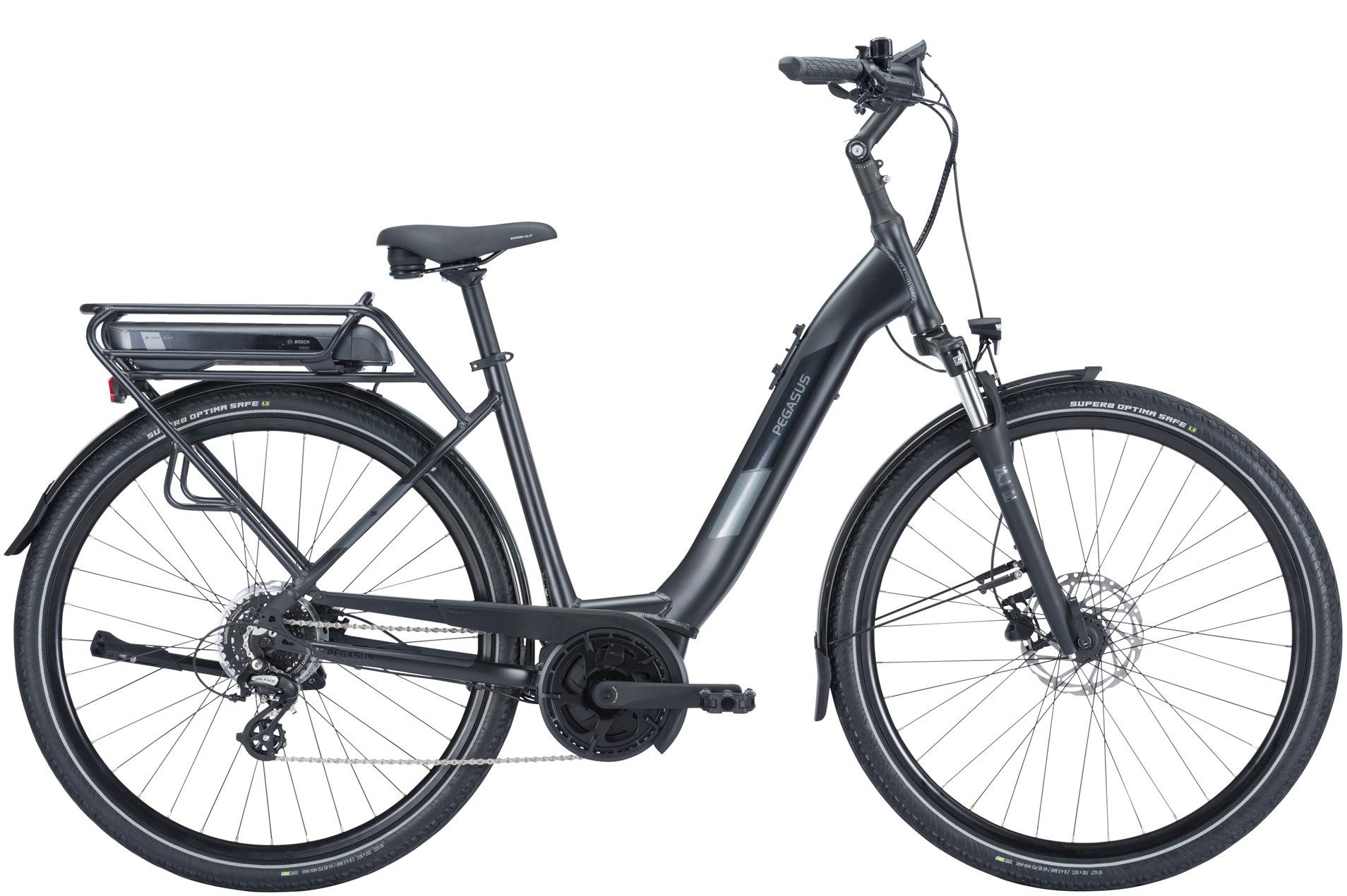 Pegasus E-Bike Pegasus Solero E8 Plus 500 Wh Damen schwarz 2024, 8 Gang SHIMANO Altus RD-M310, Kettenschaltung, Bosch Active Line Plus, 500 Wh