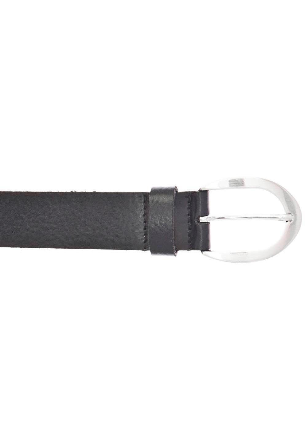 Dornschließe Ledergürtel mit Vanzetti ovaler schwarz