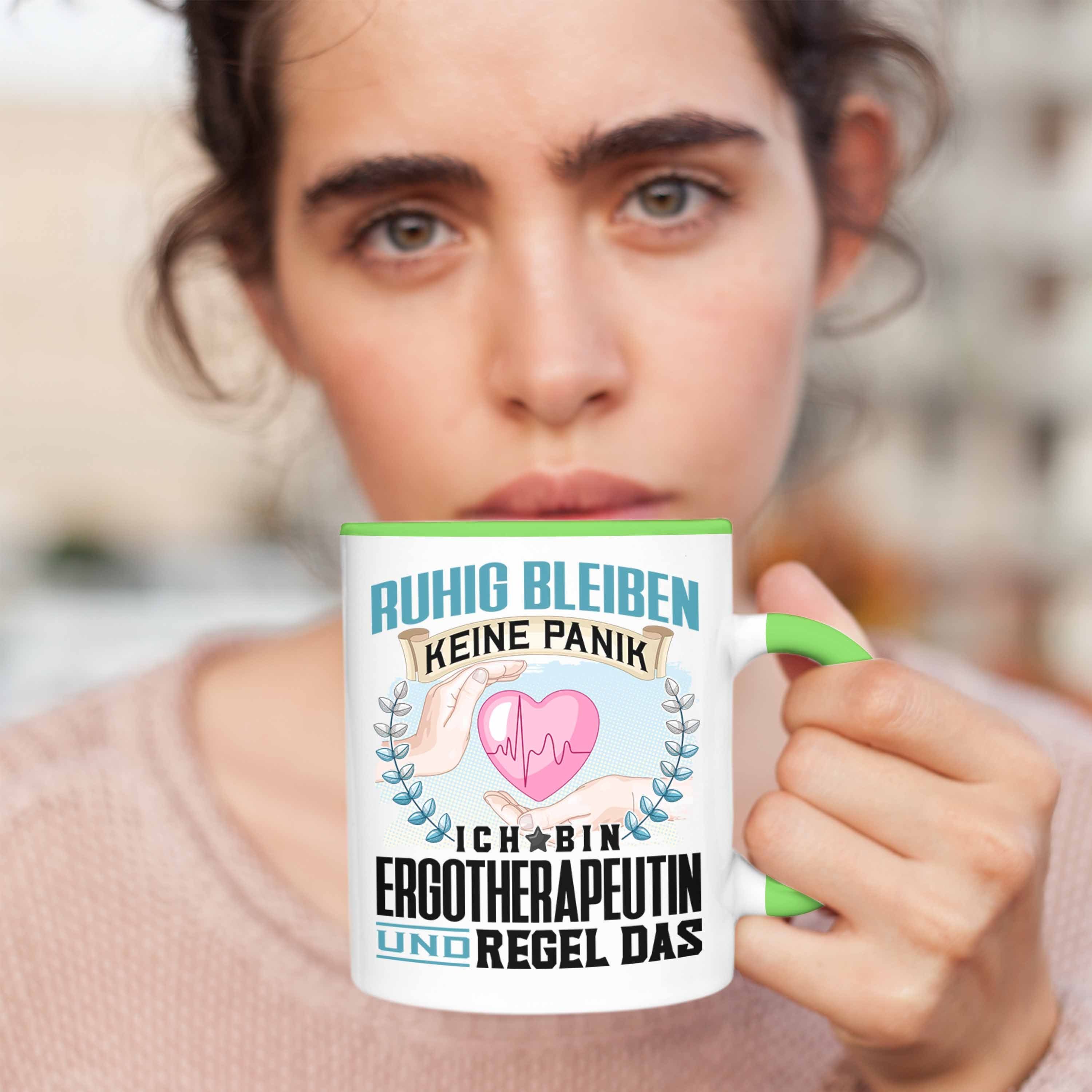 Trendation Tasse Tasse Grün Ergotherapeutin Ruh Spruch Lustiger Geschenk Trendation - Männer