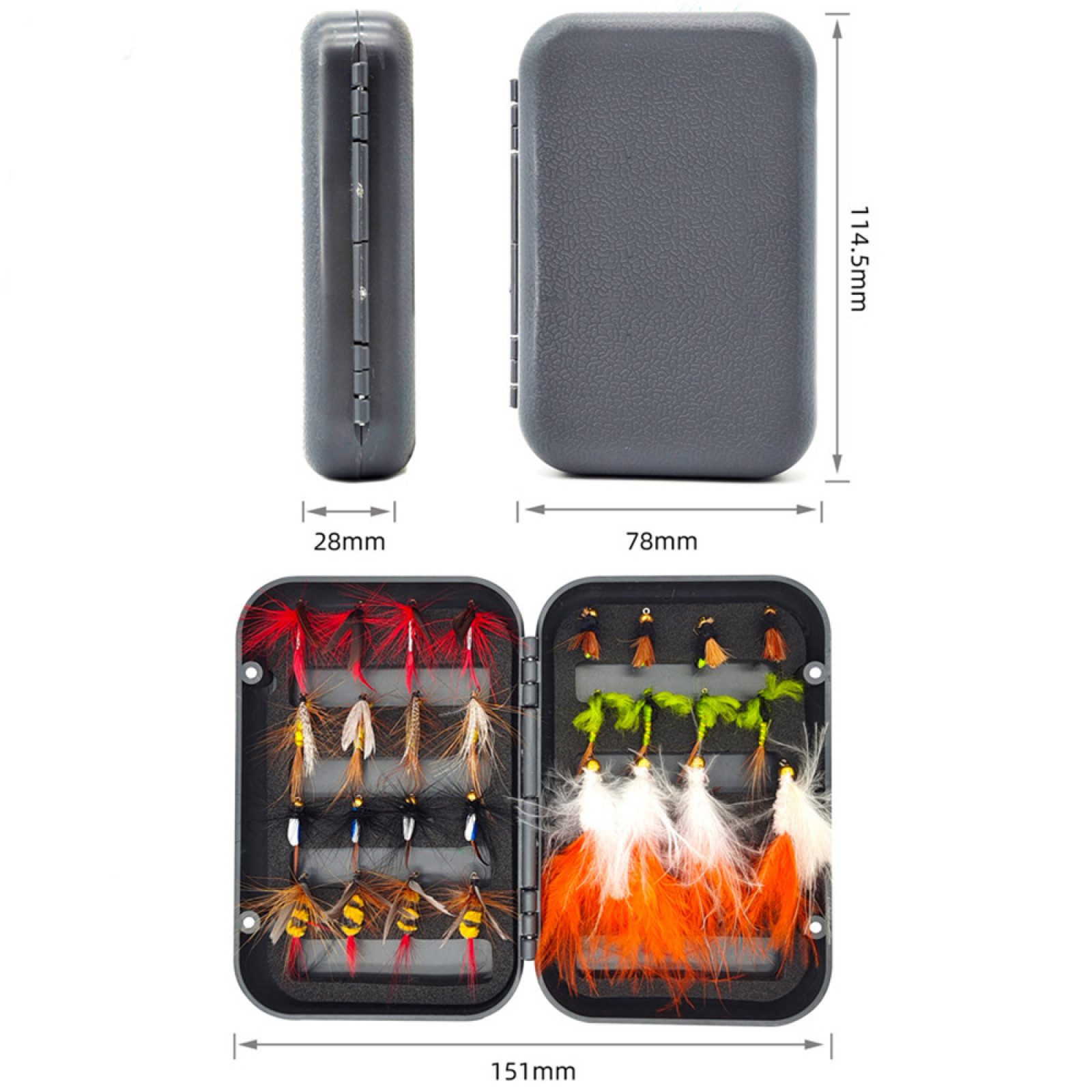 FELIXLEO Fliegenhaken Fliegenfischen Fliegen Set Forellenbarschangeln mit Fliegenbox 54Stk, (1-St)