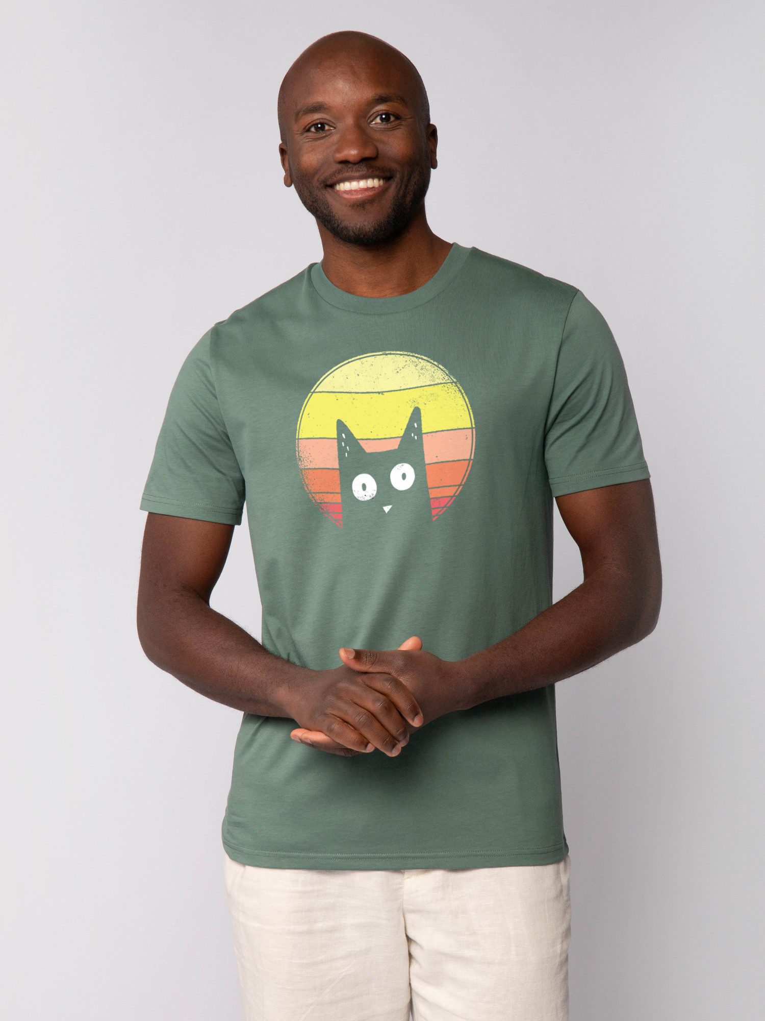 wat? Apparel T-Shirt Sunset Cat