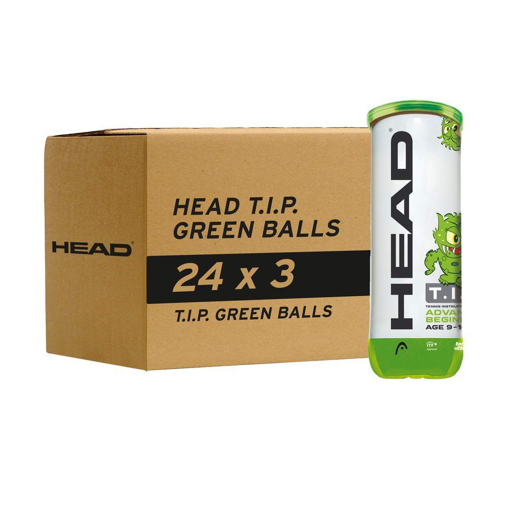 Head Tennisball Kinderbälle HEAD GREEN Jahre 72 Methodikbälle 9-10 Alter 24x3 T.I.P