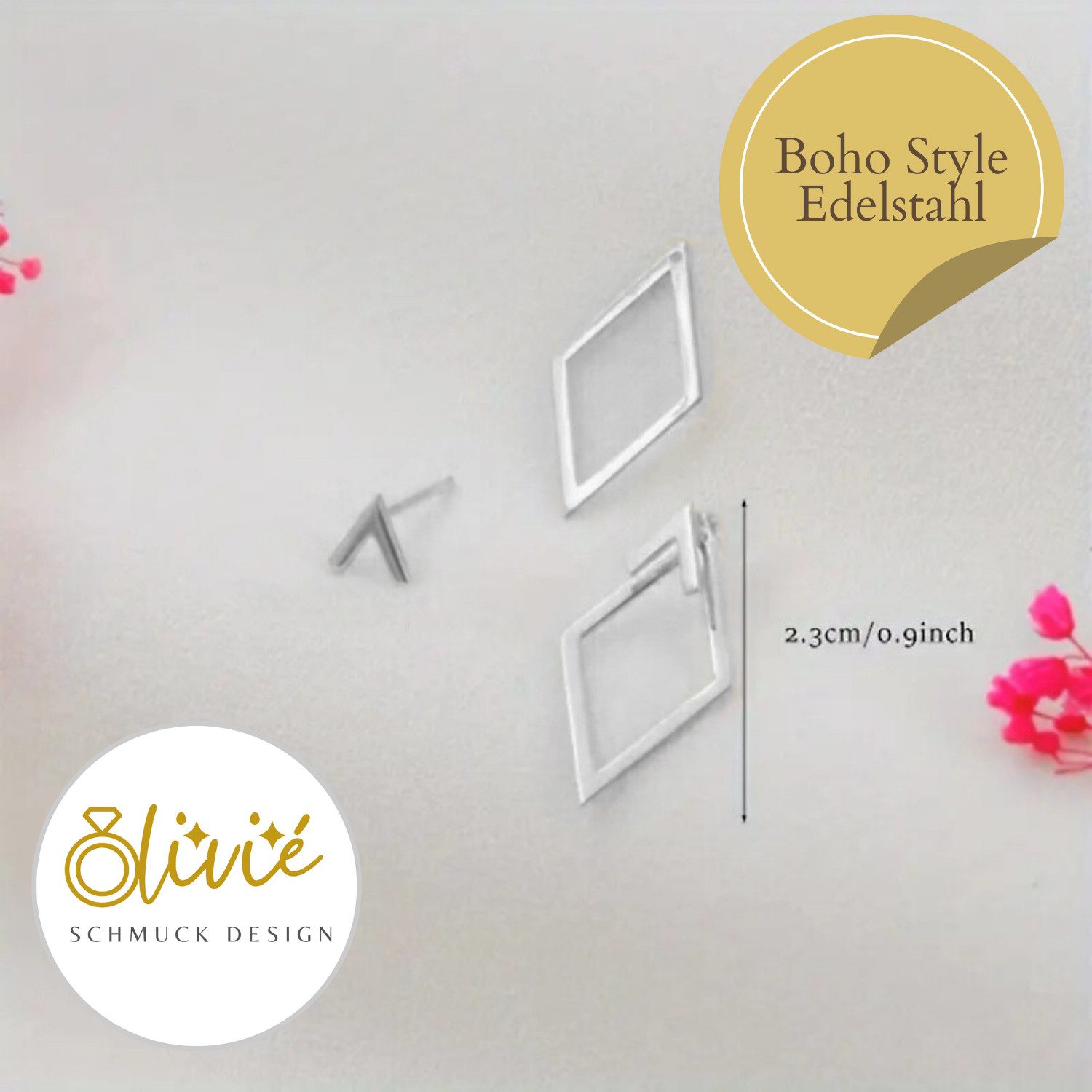 XCOAST Ohrstecker-Set XCOAST Ohrstecker Damen Cut-Out Edelstahl 316L Silber (Geschenkidee Ohrringe Damen, 2-tlg., in Geschenketui), pflegeleichter, langlebiger Schmuck, rostfrei