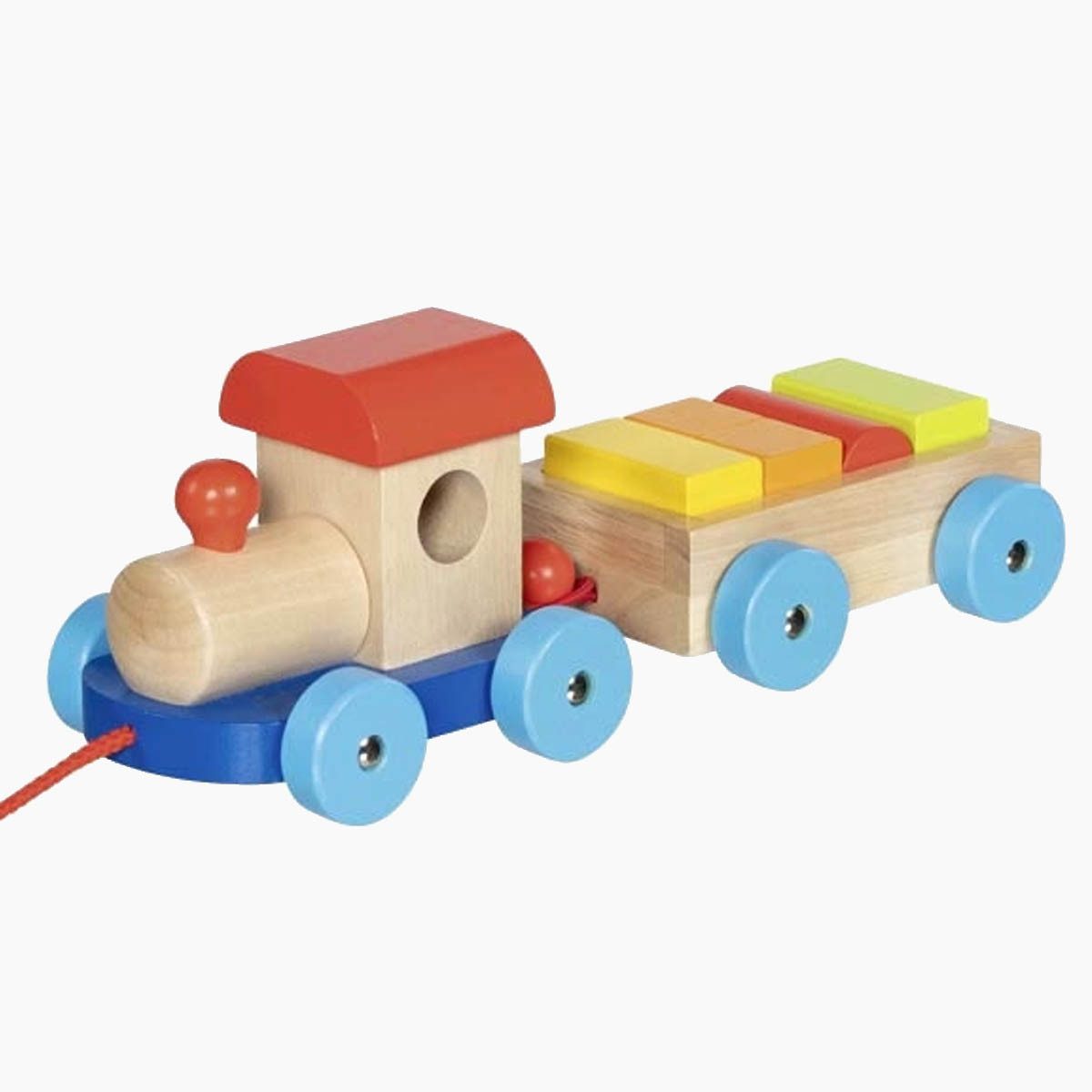 goki Spielzeug-Eisenbahn Zug Marseille, (Spar-Set, 7-tlg., packung), Hinterherziehen, stapeln, beladen