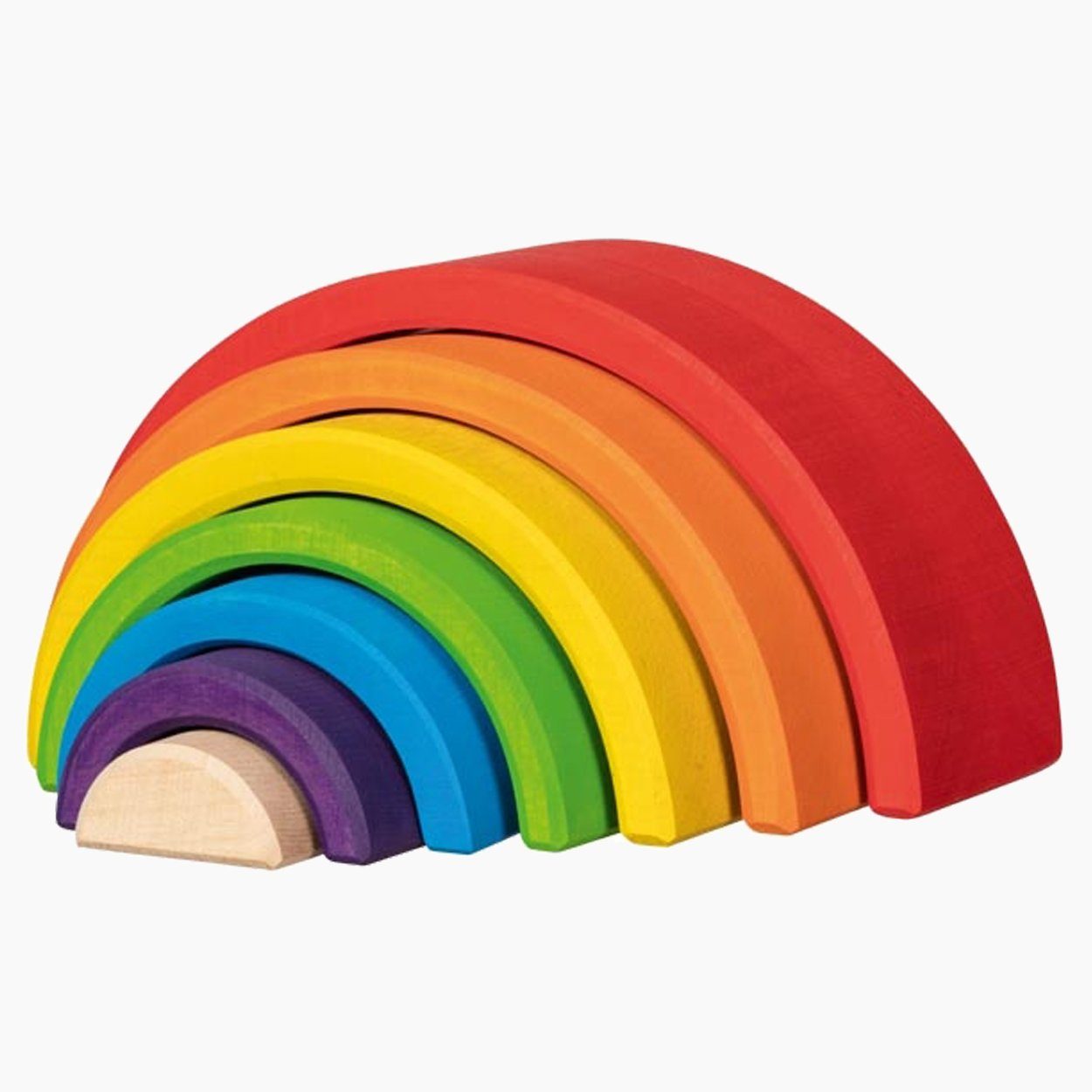goki Stapelspielzeug Bausteine, Kleiner Regenbogen, für kreatives und freies Spiel
