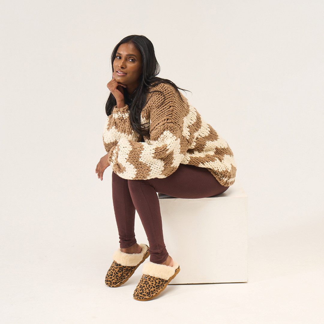 Bearpaw Clog Home Slipper, Hausschuh, Clog mit Leo-Muster