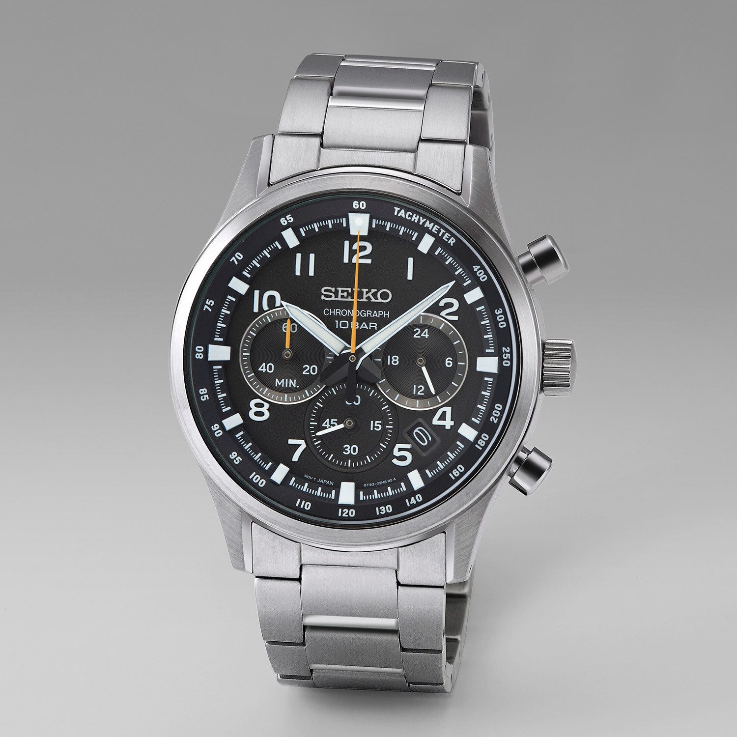 Seiko Quarzuhr Chronograph Stahl/Schwarz günstig online kaufen