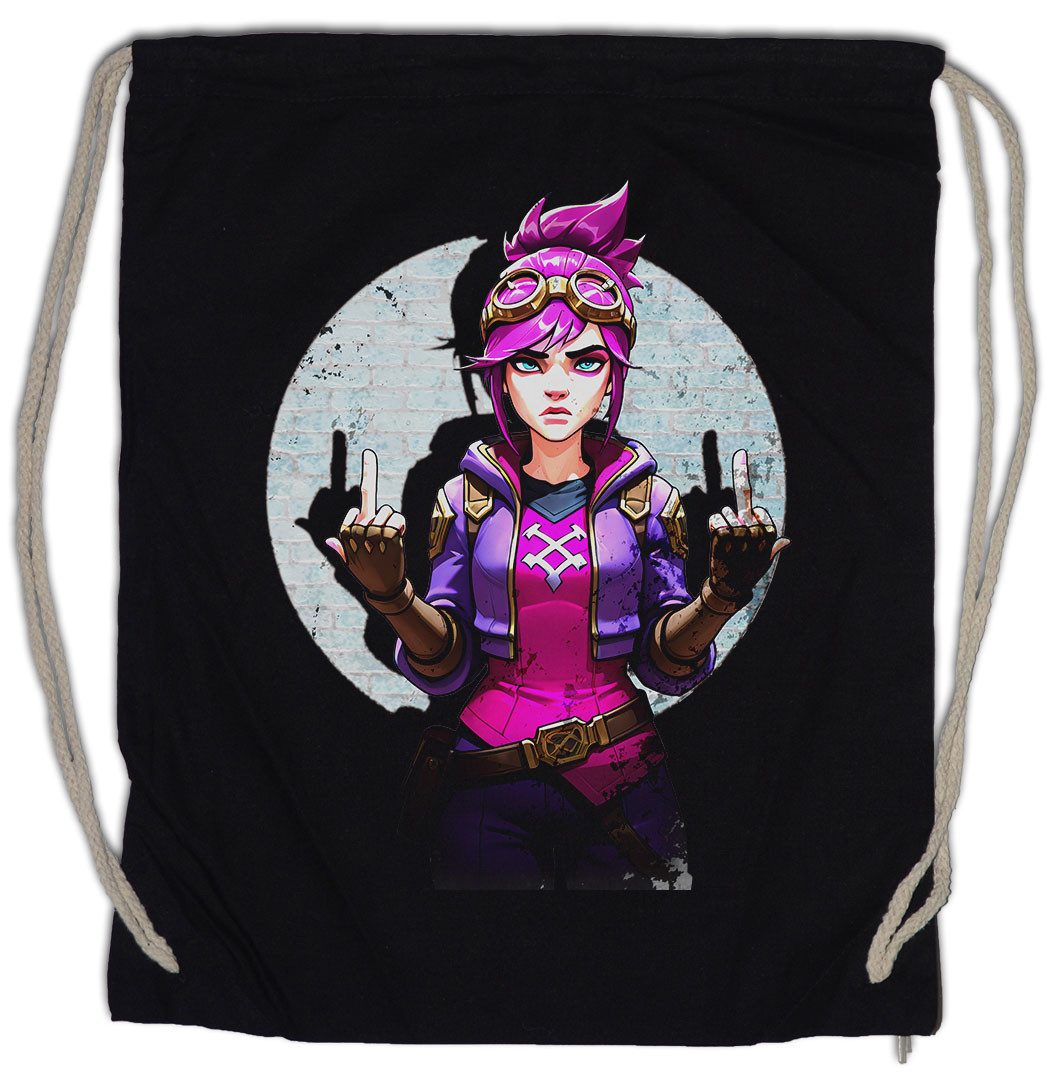 Turnbeutel Cyber Violet Girl Turnbeutel Arcane Legends Anime Punk Tattoo Jinx