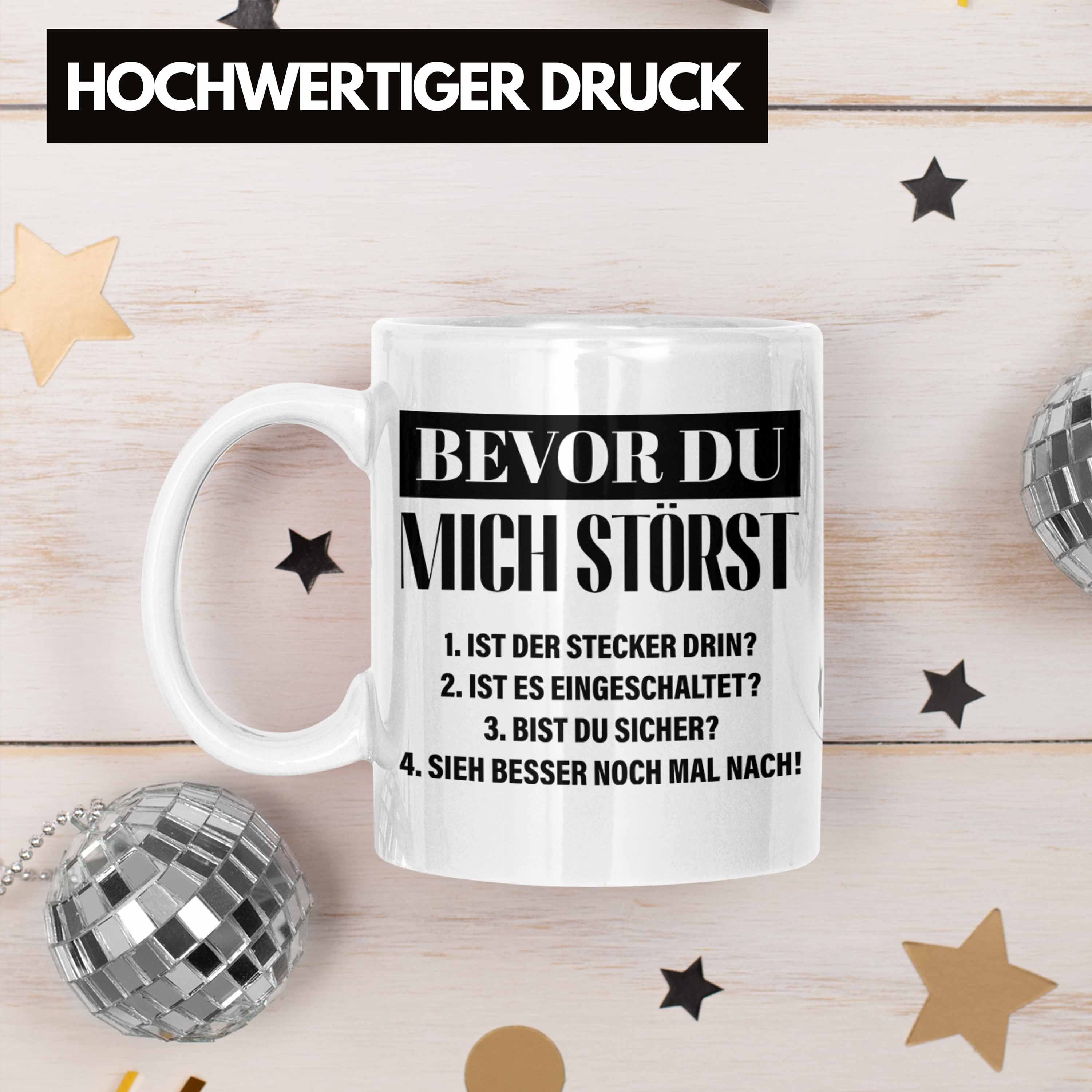 Trendation Geschenk IT Tasse Support IT Tasse Lustiger Spruch Männer Geschenk - Techniker Informatiker Weiss Trendation