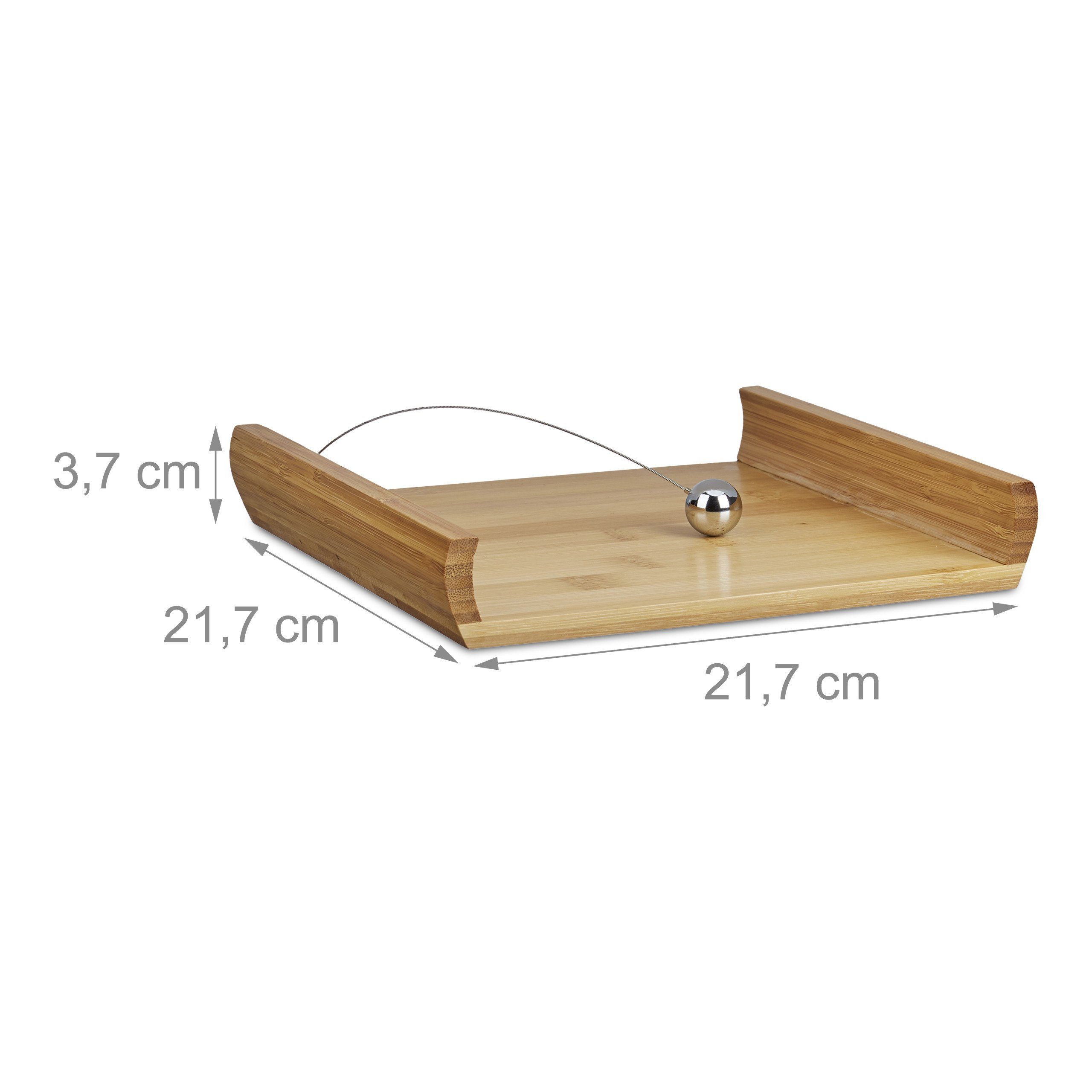 relaxdays Serviettenhalter Bambus mit Beschwer, Bambus