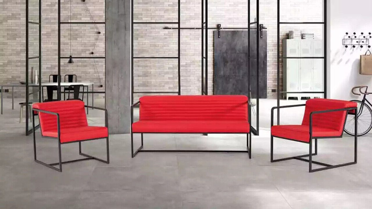 JVmoebel Sofa Sitzgarnitur Polstermöbel Zweisitzer Sessel Stoffmöbel Büroeinrichtung, Made In Europe